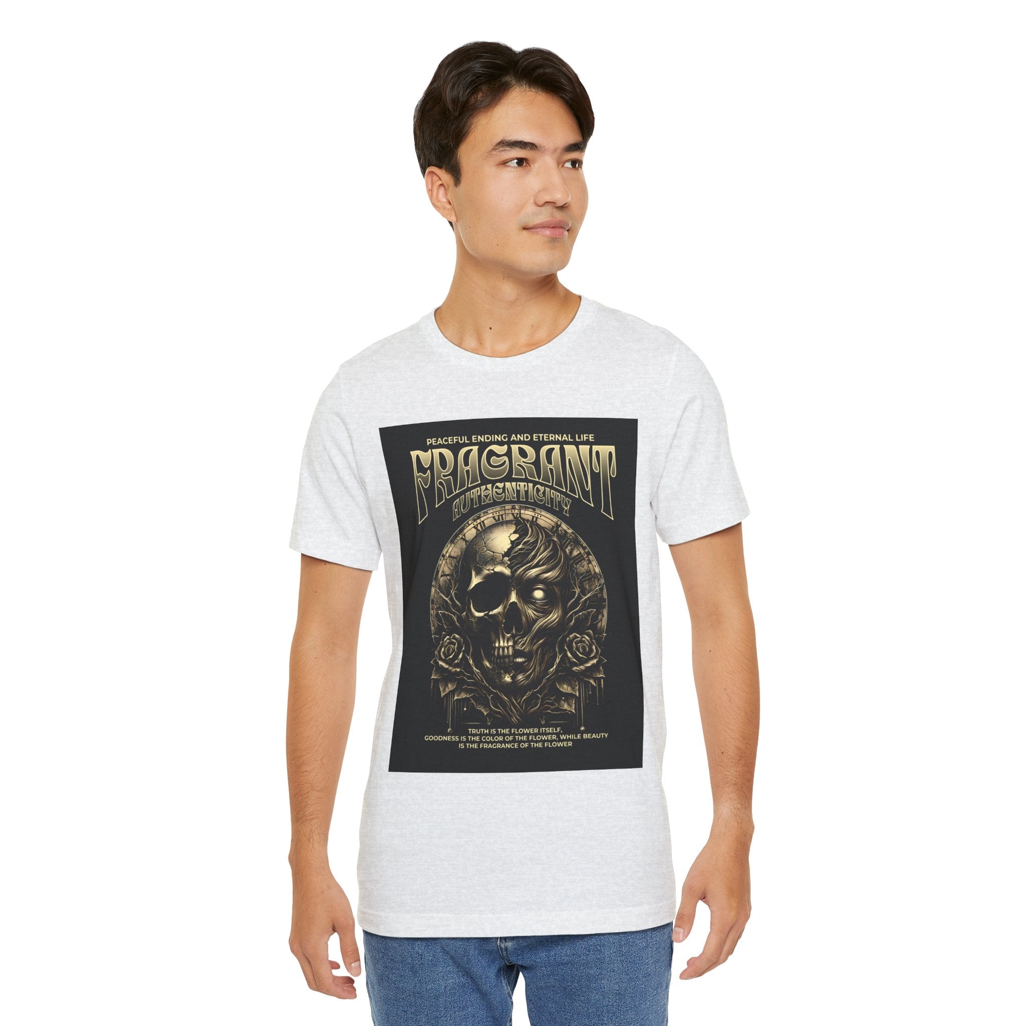 Skull & Roses Graphic Tee — "Fragrant" Vintage Gothic Band Shirt