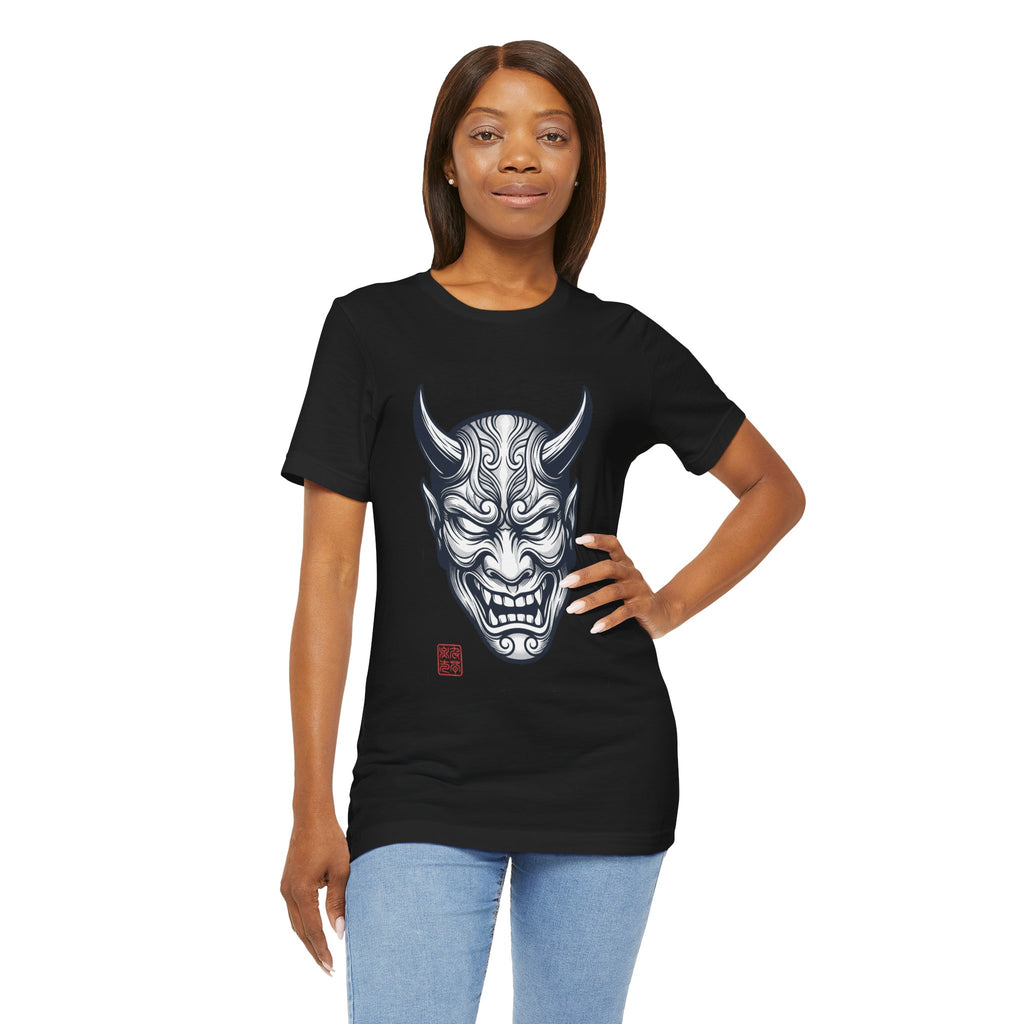 Demon Hannya Mask T‑Shirt — Japanese Oni Tattoo Graphic Tee