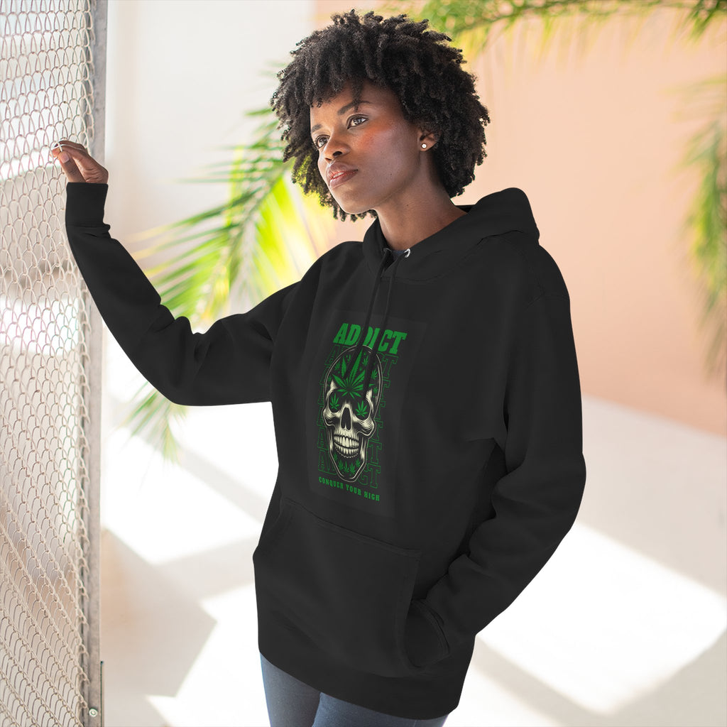 Skull & Snake Hoodie — "Addict" Graphic Pullover