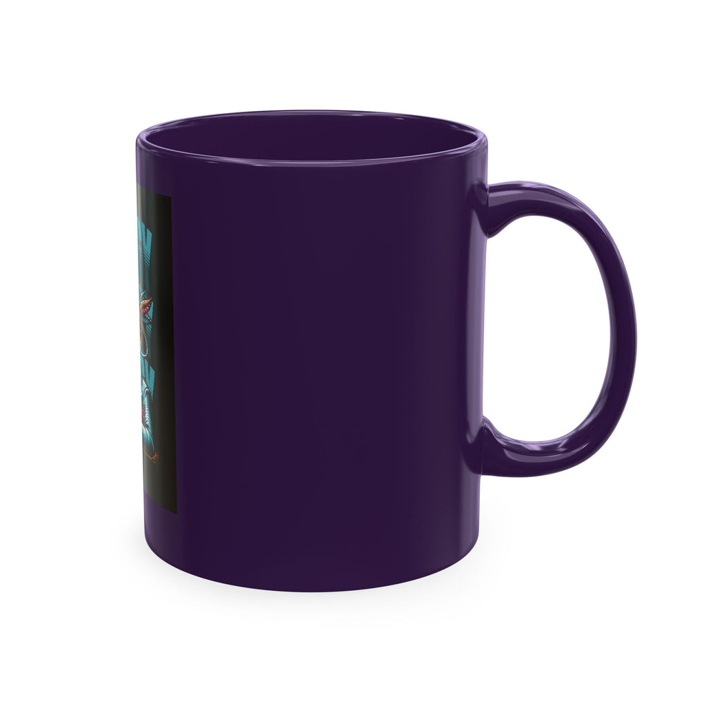 Skull 'Energy' Ceramic Coffee Mug — Retro Skeleton with Drink Design