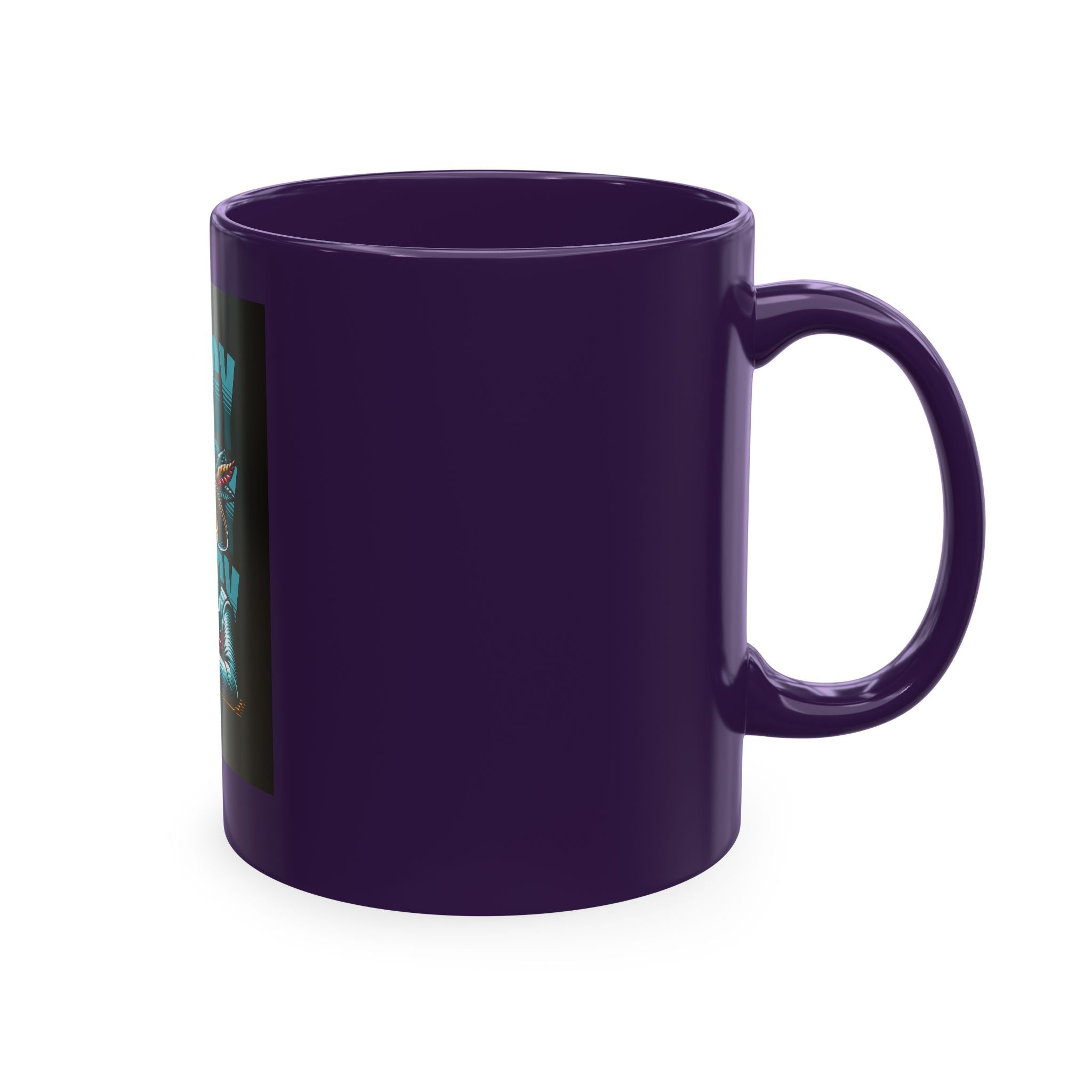 Skull 'Energy' Ceramic Coffee Mug — Retro Skeleton with Drink Design