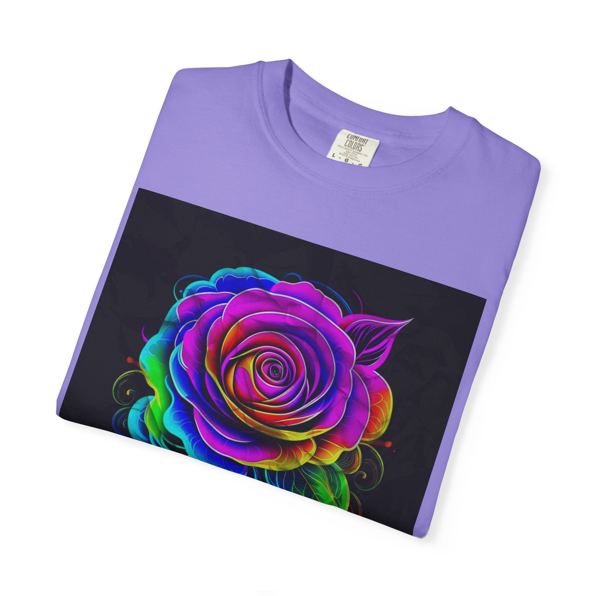Fragrant Rainbow Rose T-Shirt — Vibrant Floral Graphic Tee