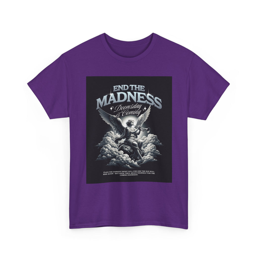 End the Madness Angel Graphic Tee — Vintage Gothic Band-Style T-Shirt