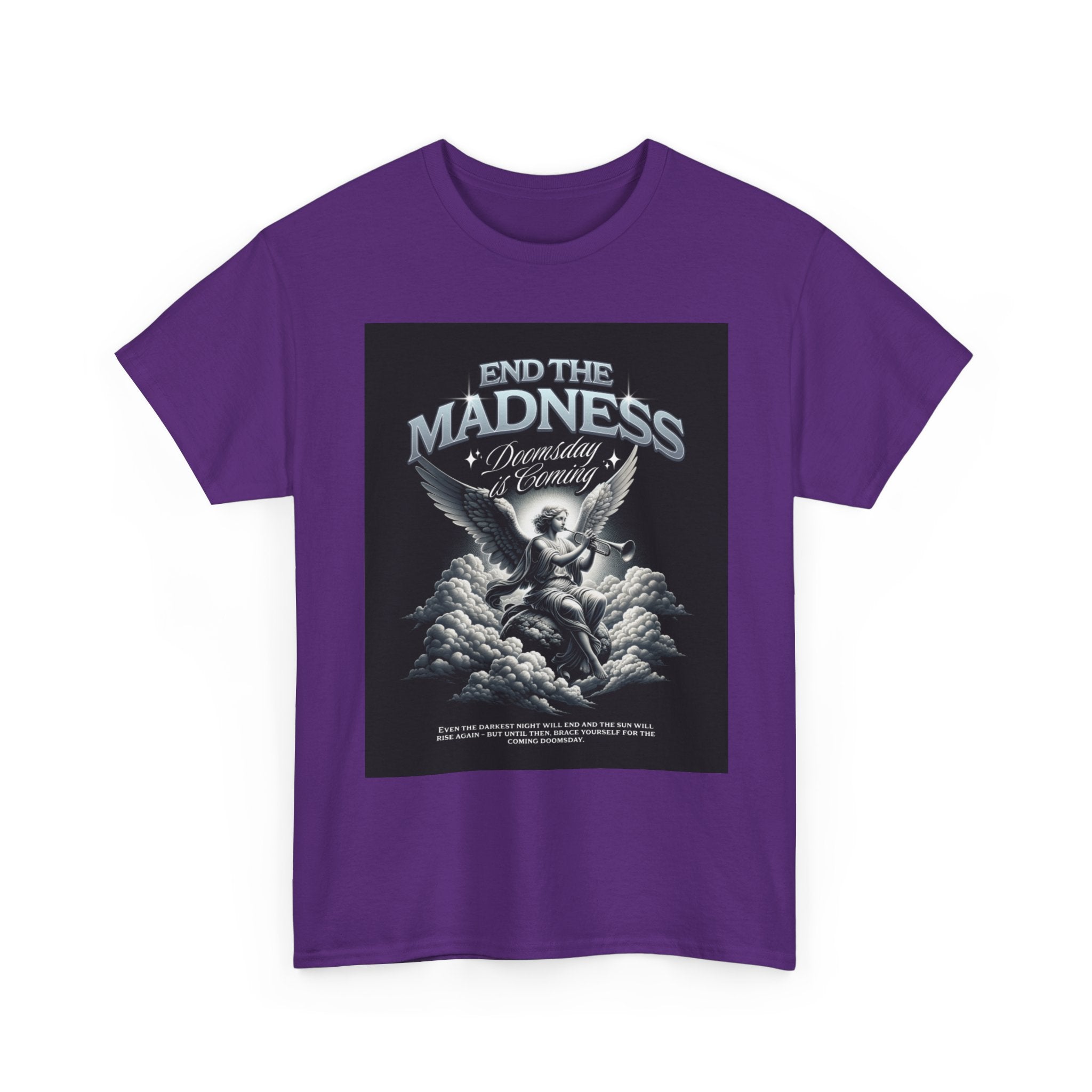 End the Madness Angel Graphic Tee — Vintage Gothic Band-Style T-Shirt