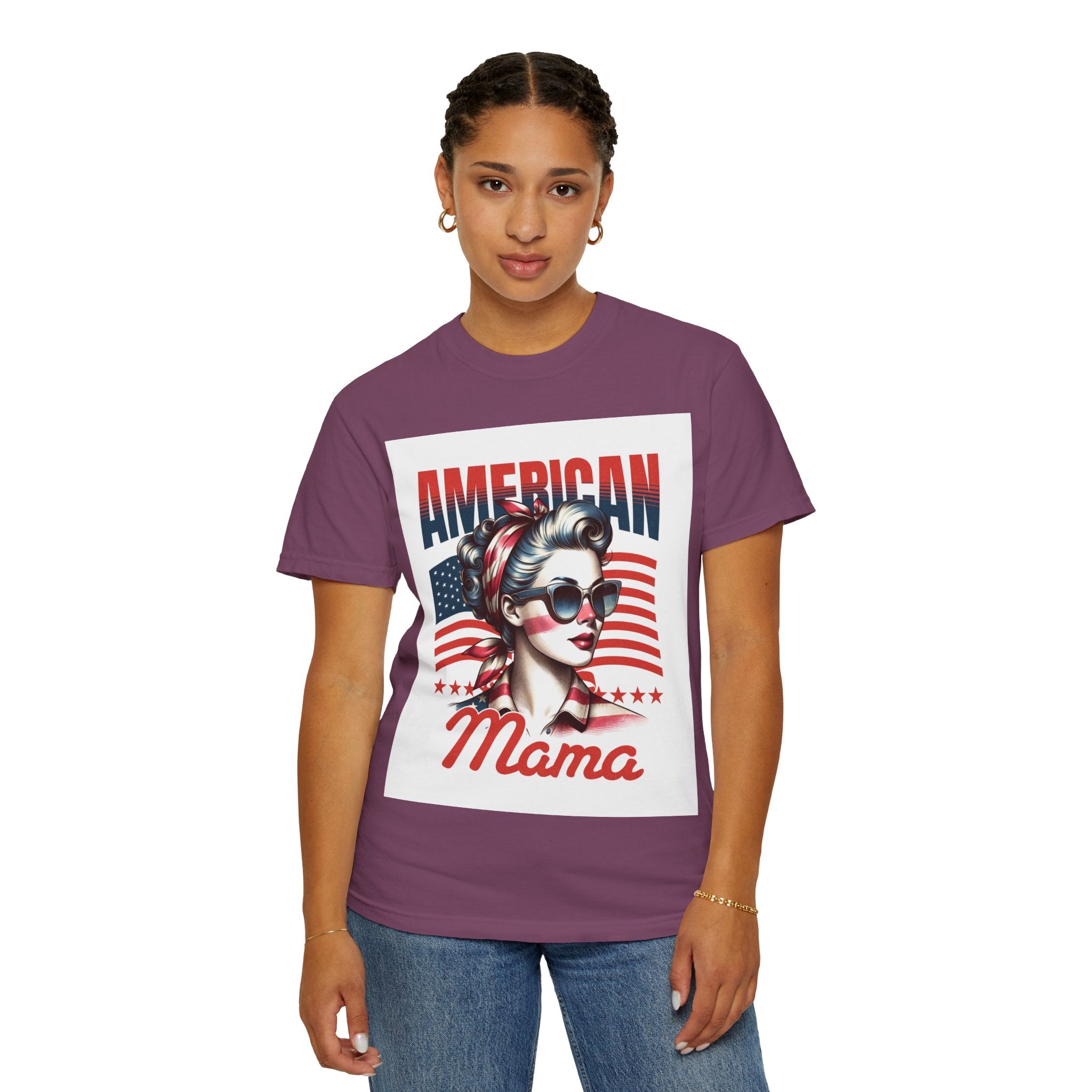 American Mama T‑Shirt — Vintage Patriotic Mom Tee