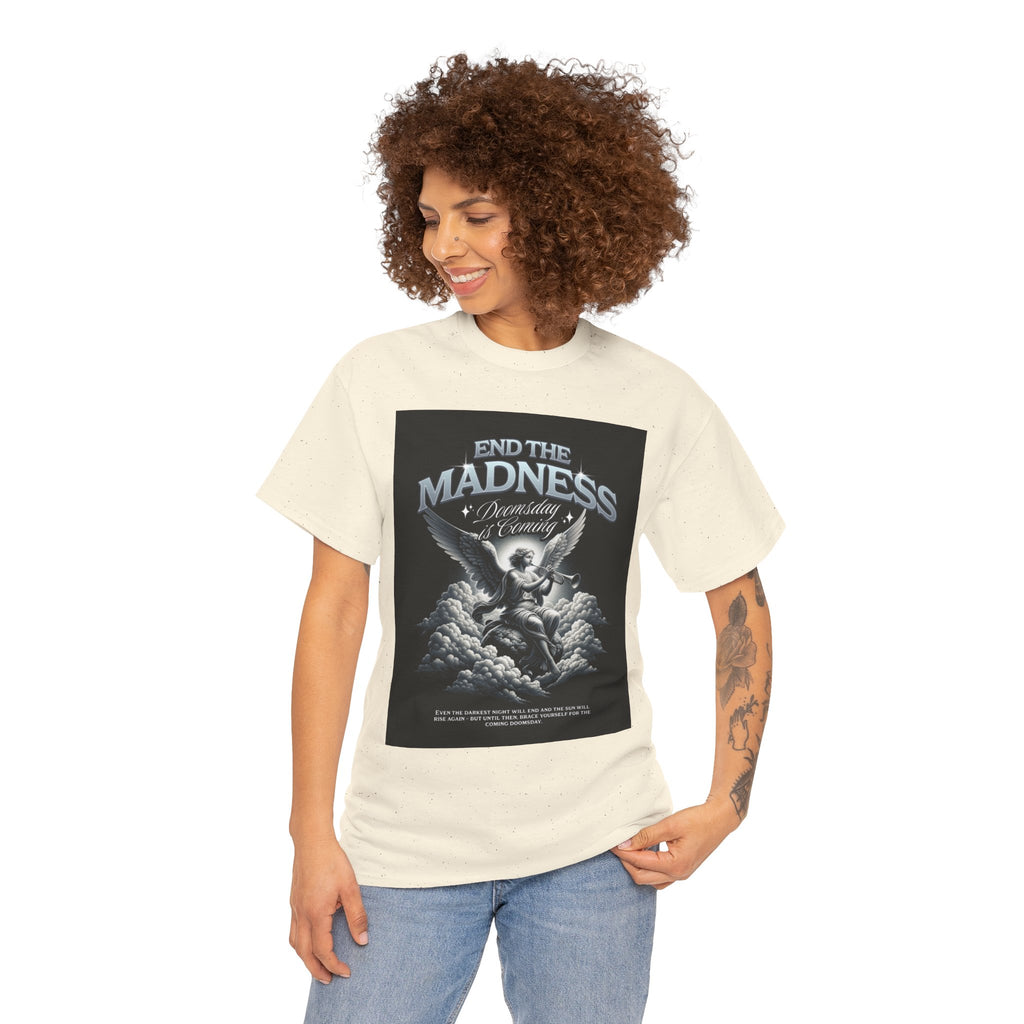 End the Madness Angel Graphic Tee — Vintage Gothic Band-Style T-Shirt