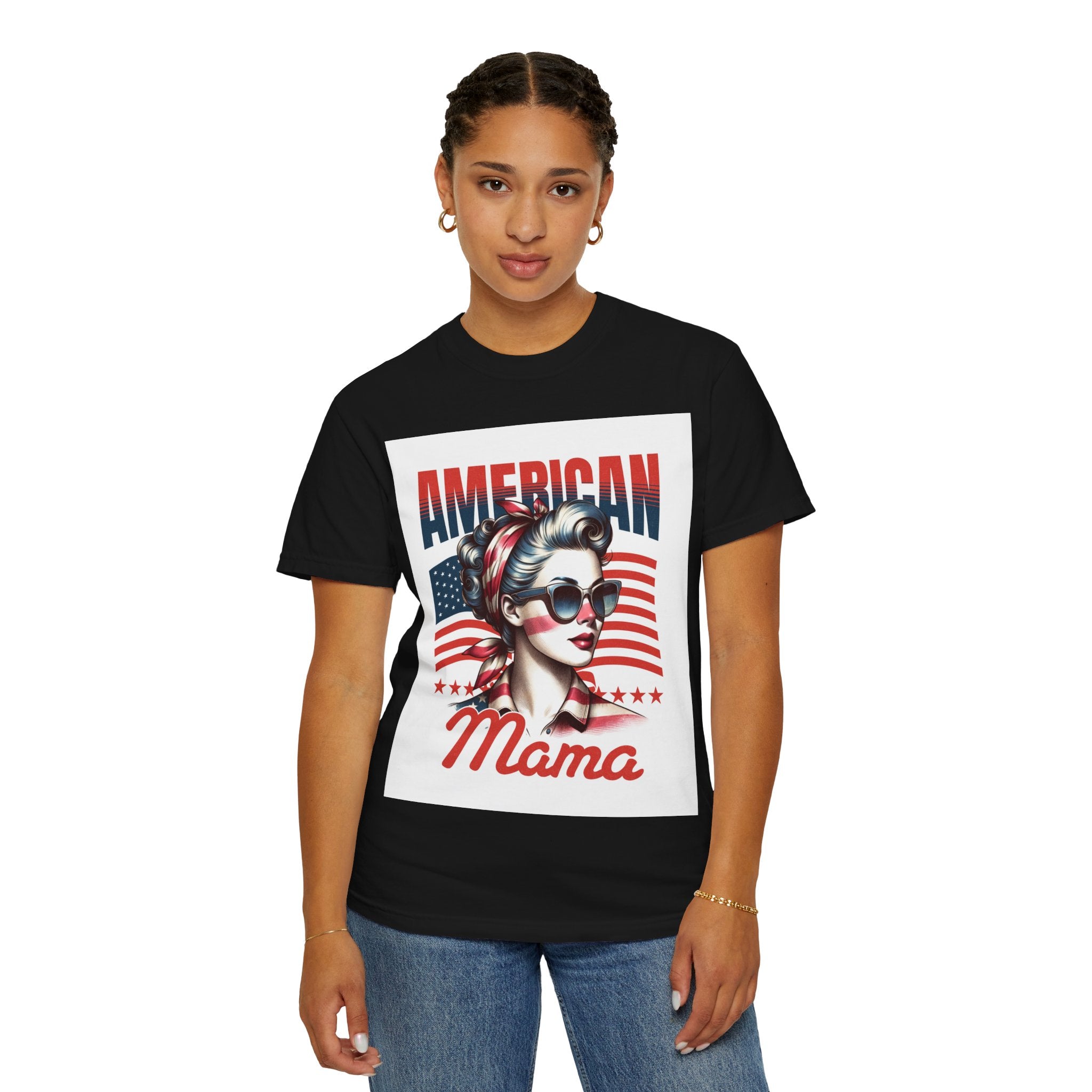 American Mama T‑Shirt — Vintage Patriotic Mom Tee