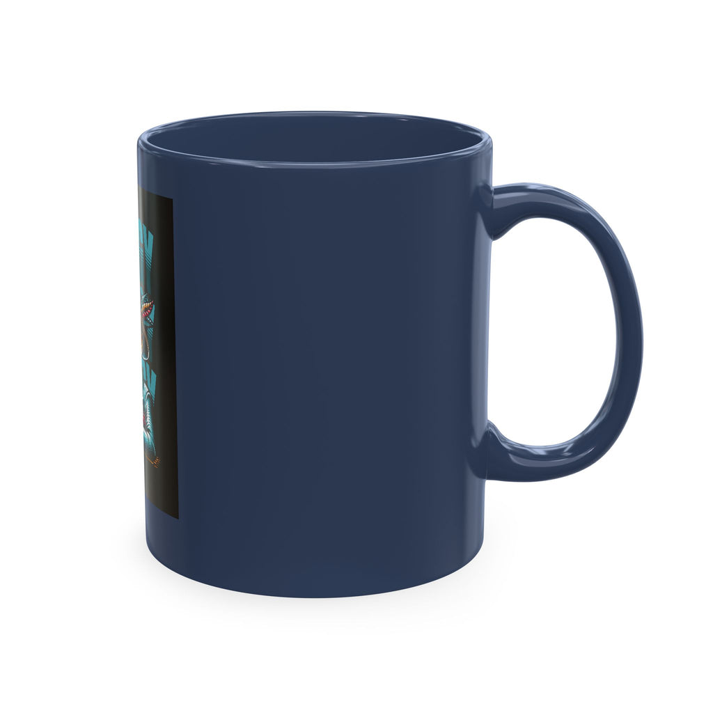 Skull 'Energy' Ceramic Coffee Mug — Retro Skeleton with Drink Design