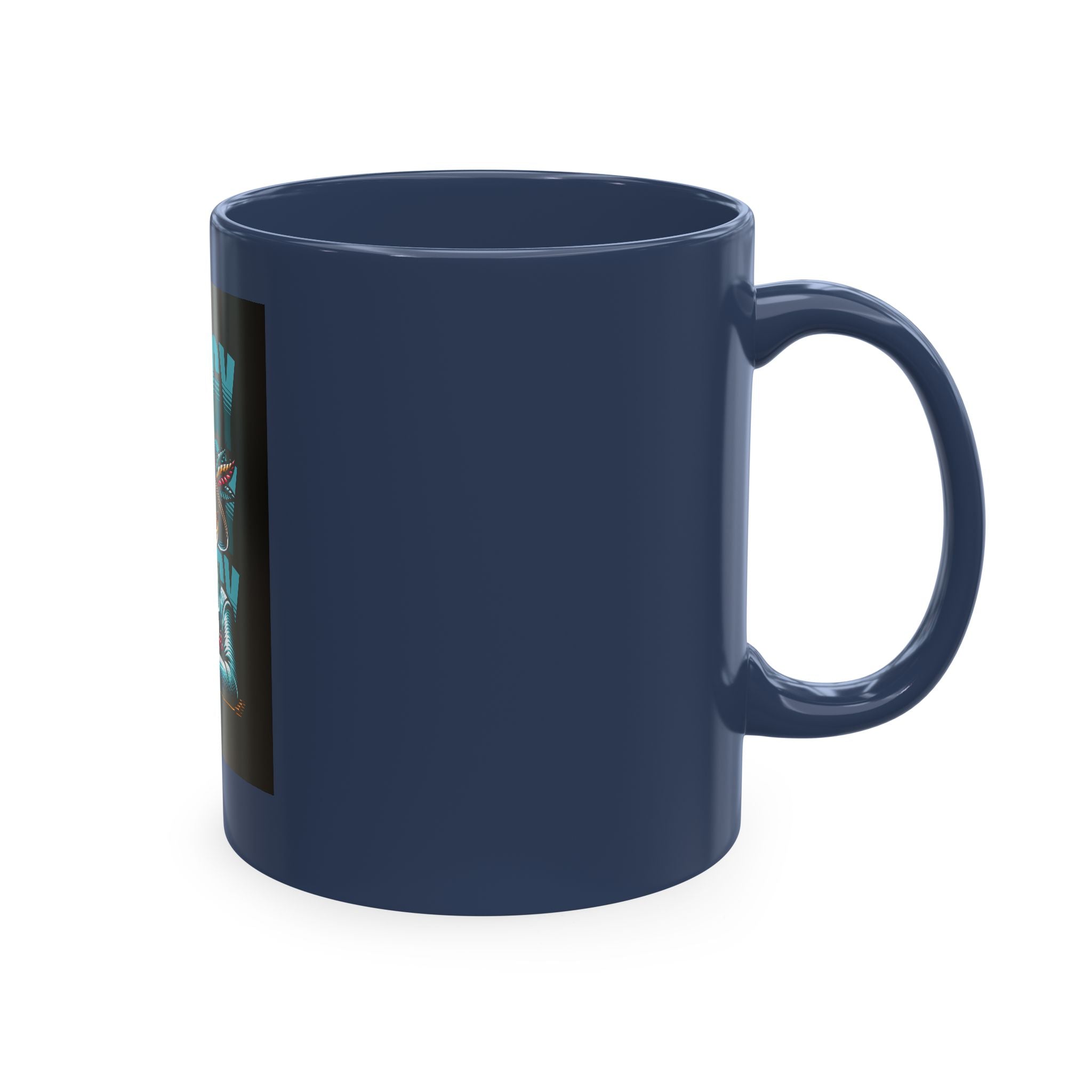 Skull 'Energy' Ceramic Coffee Mug — Retro Skeleton with Drink Design