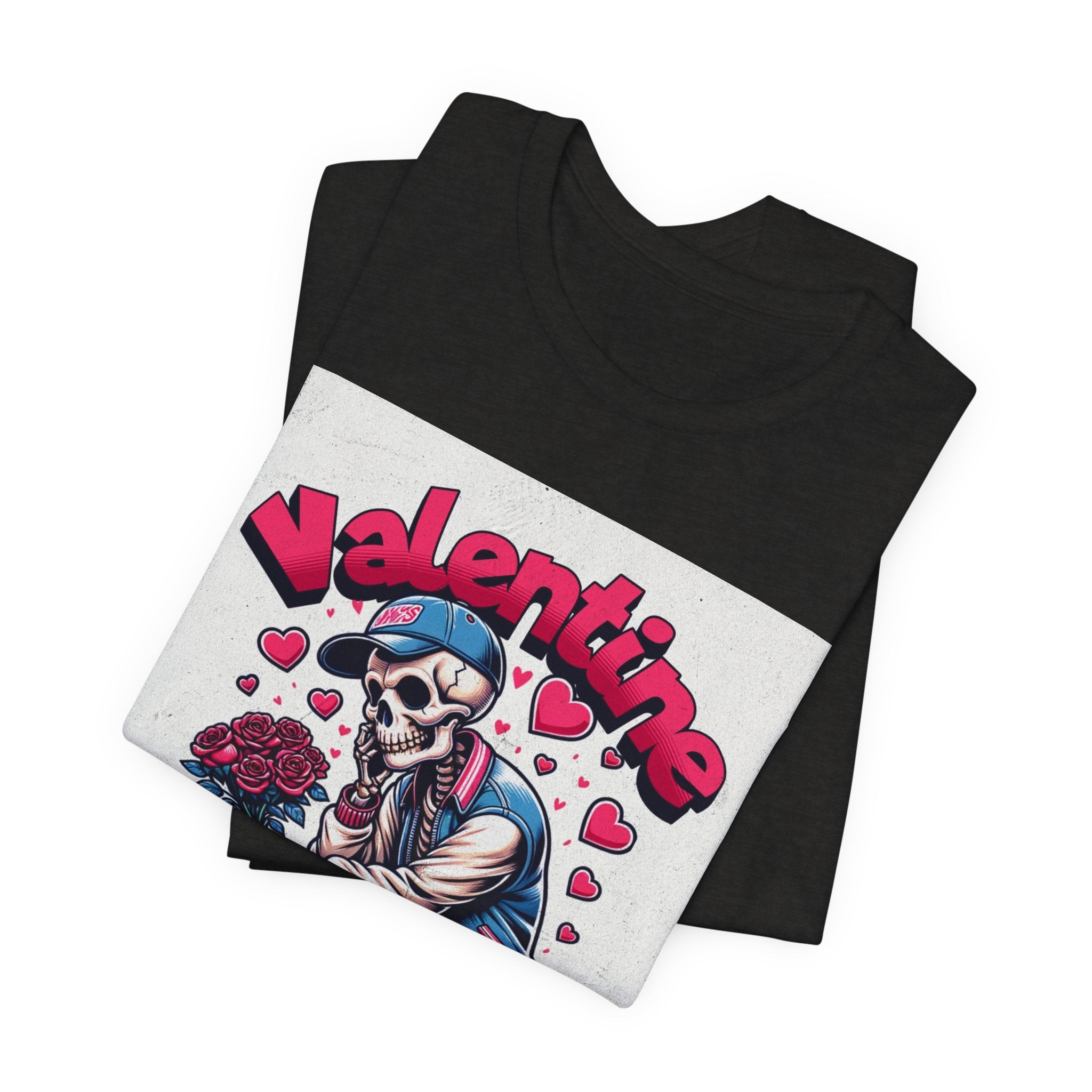 Valentine Skull T-Shirt – "Love & Blessed" Gothic Valentine Tee