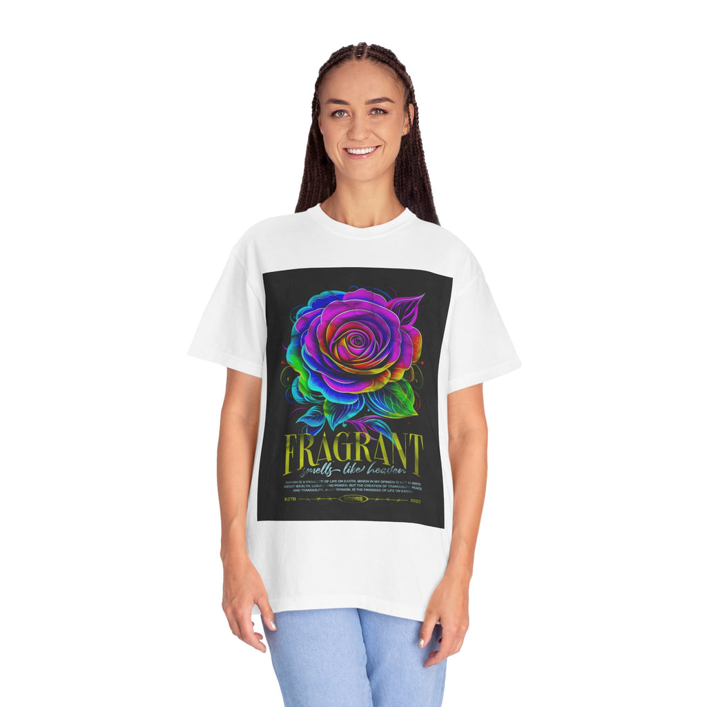 Fragrant Rainbow Rose T-Shirt — Vibrant Floral Graphic Tee