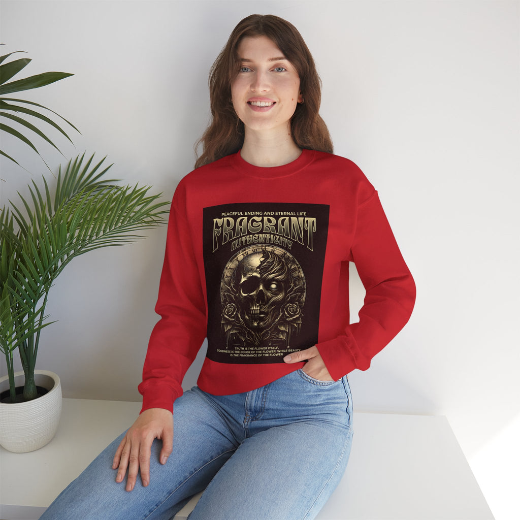 Skull & Roses Crewneck Sweatshirt — “Decrepit” Gothic Graphic