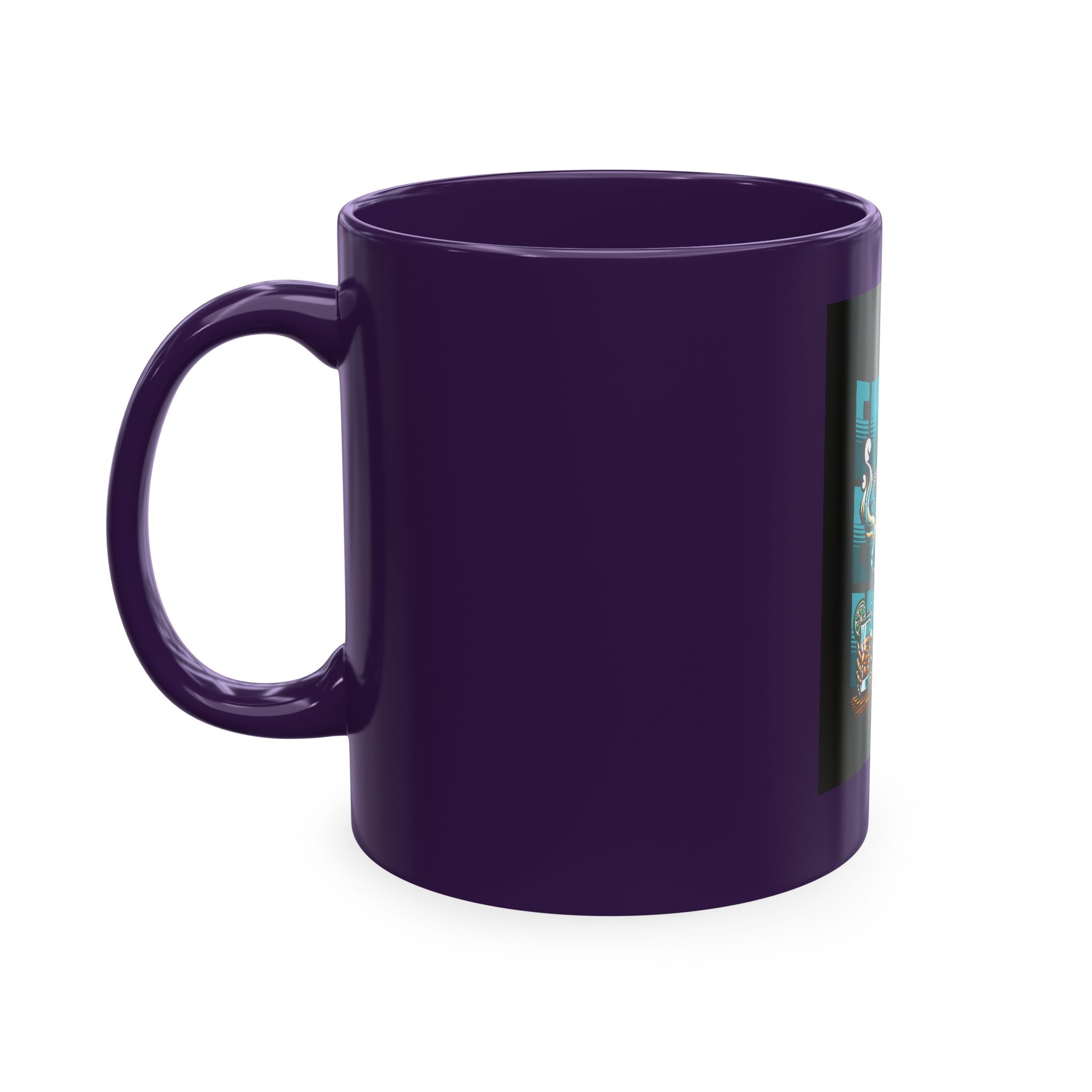 Skull 'Energy' Ceramic Coffee Mug — Retro Skeleton with Drink Design