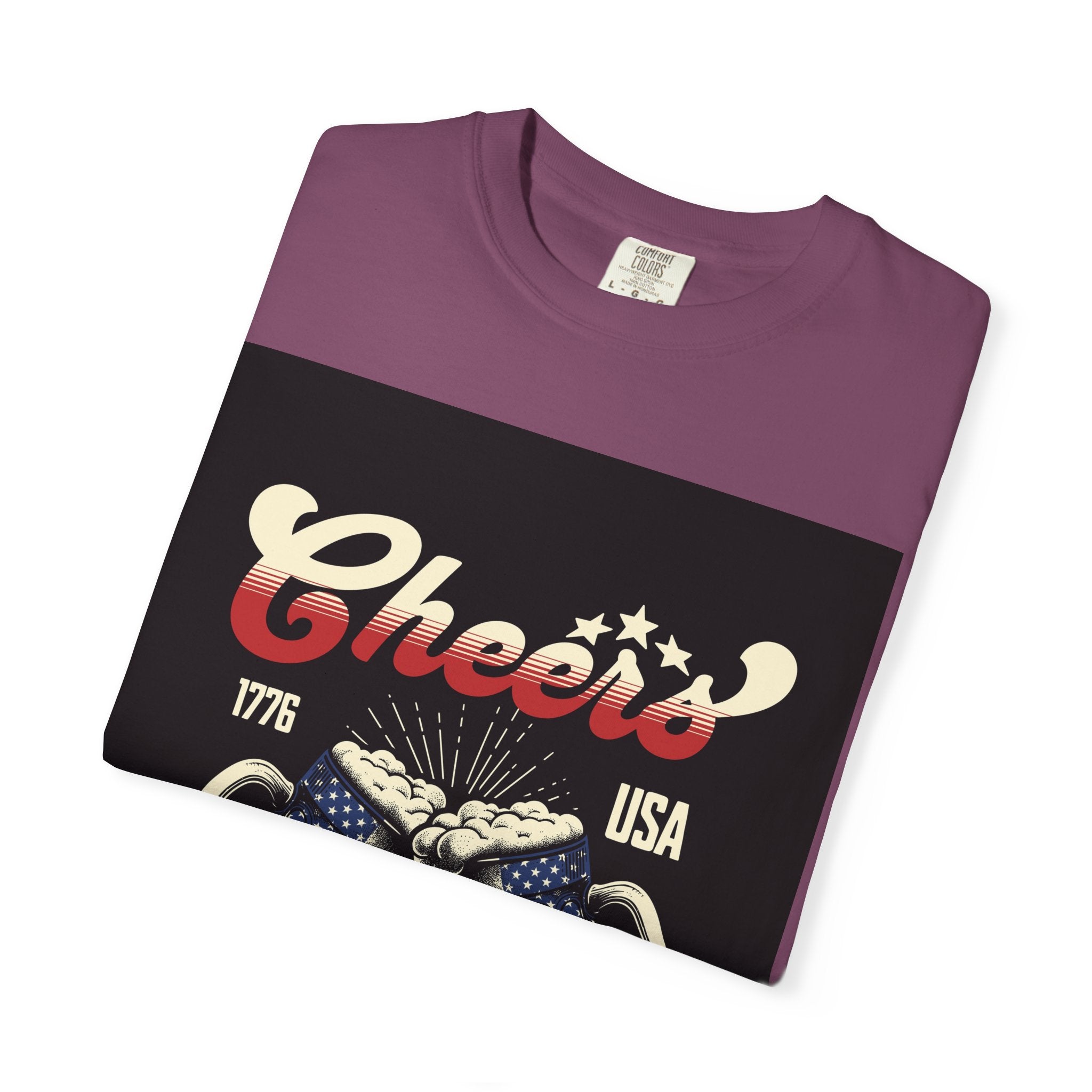 Cheers USA T-Shirt — Patriotic Beer Mugs Graphic Tee (1776)