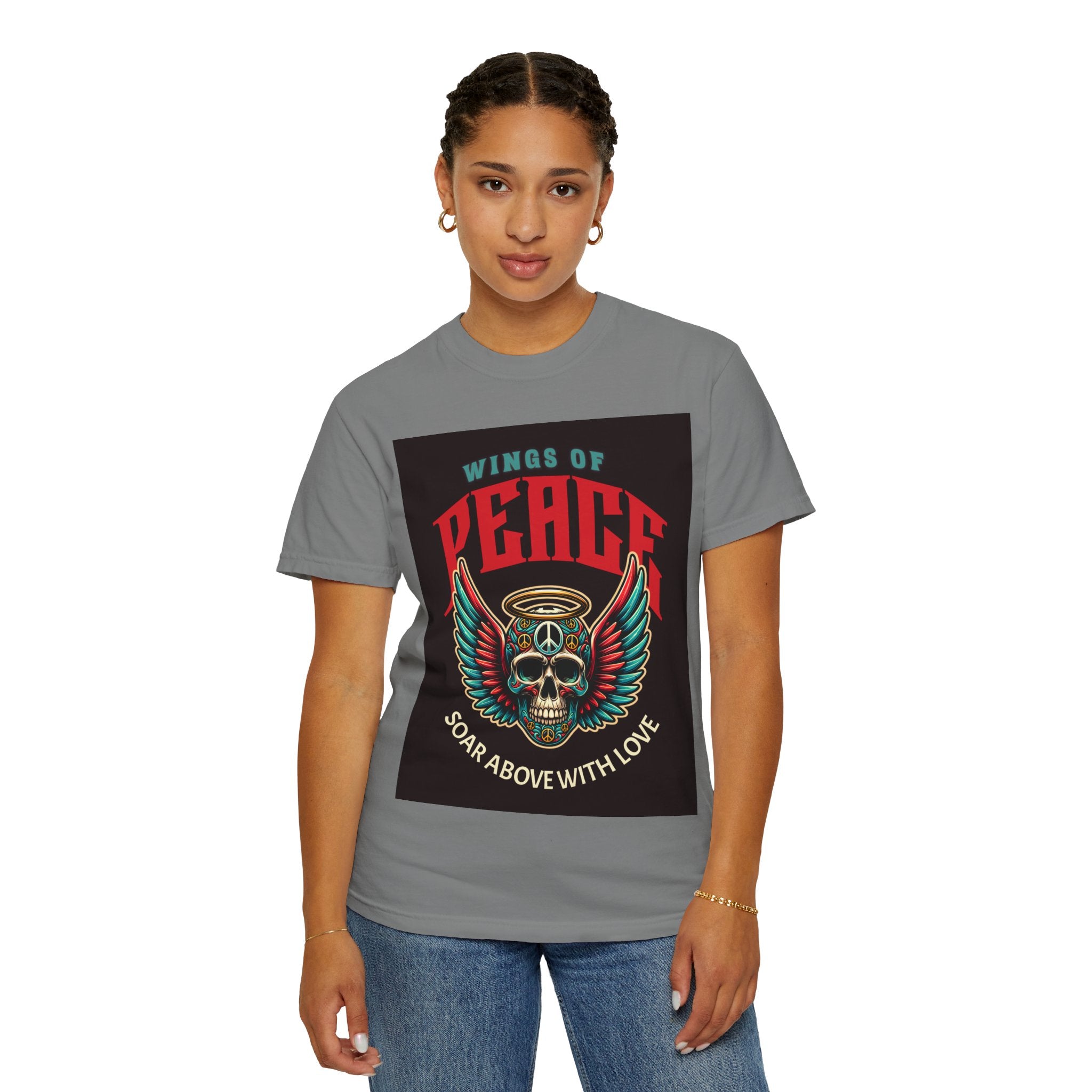 Wings of Peace Skull T-Shirt — "Soar Above With Love" Vintage Graphic Tee