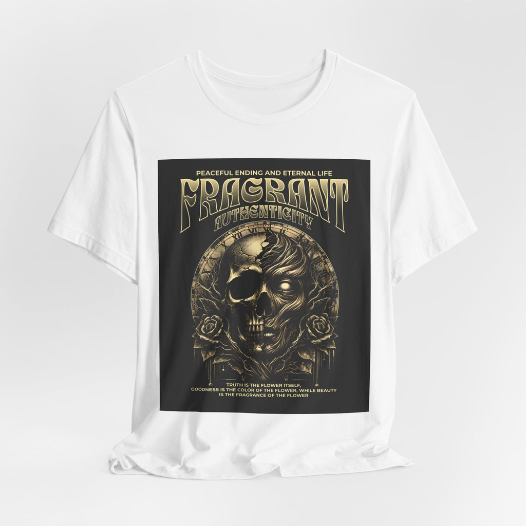 Skull & Roses Graphic Tee — "Fragrant" Vintage Gothic Band Shirt