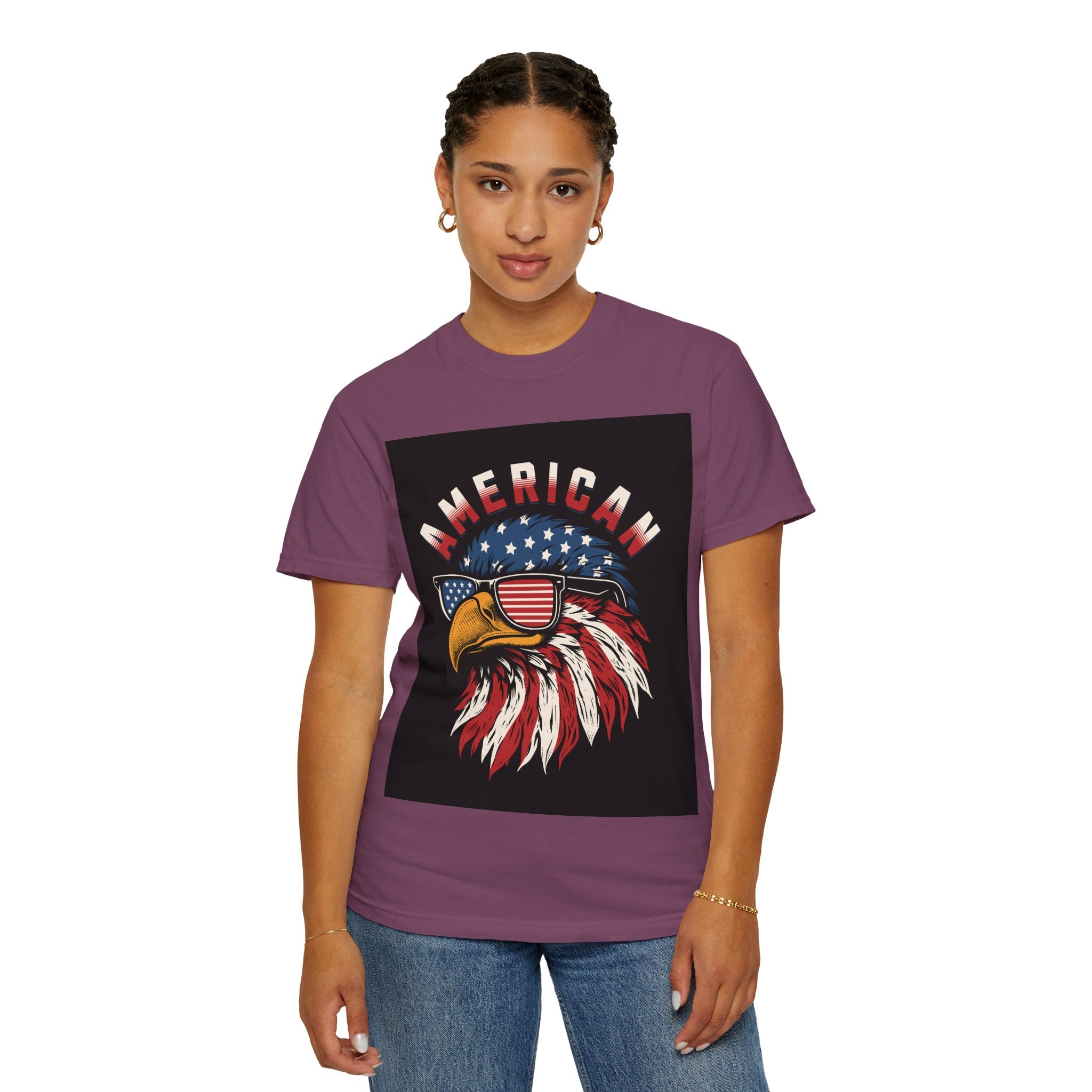 American Eagle Sunglasses T-Shirt — Patriotic USA Flag Graphic