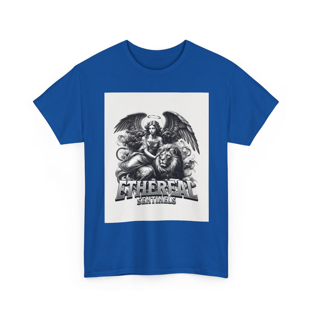 Angel & Lion Graphic Tee — "Ethereal" Vintage Gothic Streetwear
