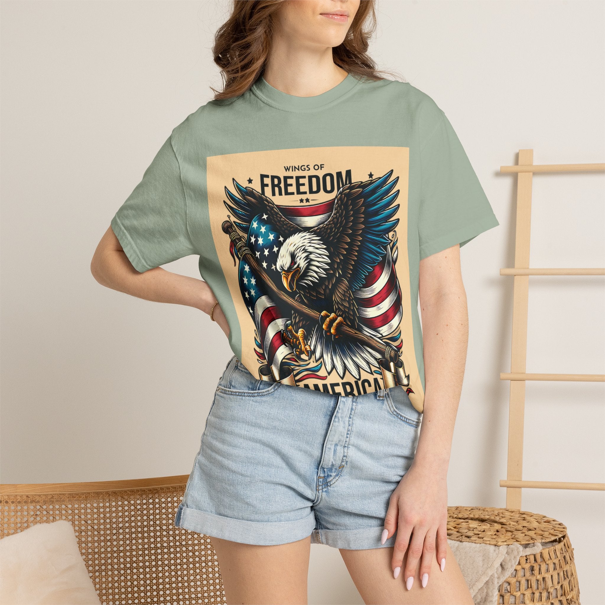 Freedom Eagle T-Shirt — Wings of America Patriotic Graphic Tee