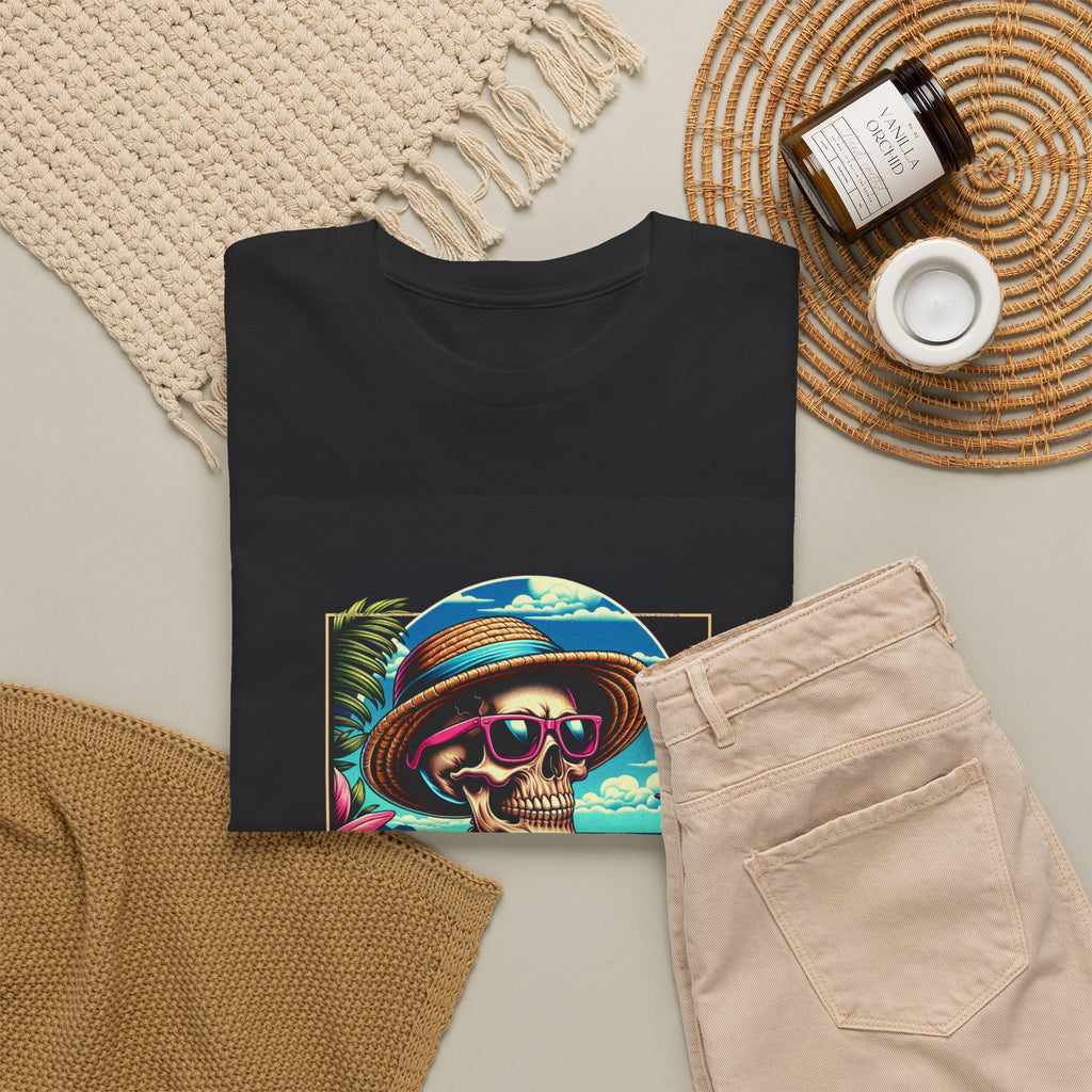 Skull Beach Tee — "Under the Sun" Retro Surf Graphic T-Shirt