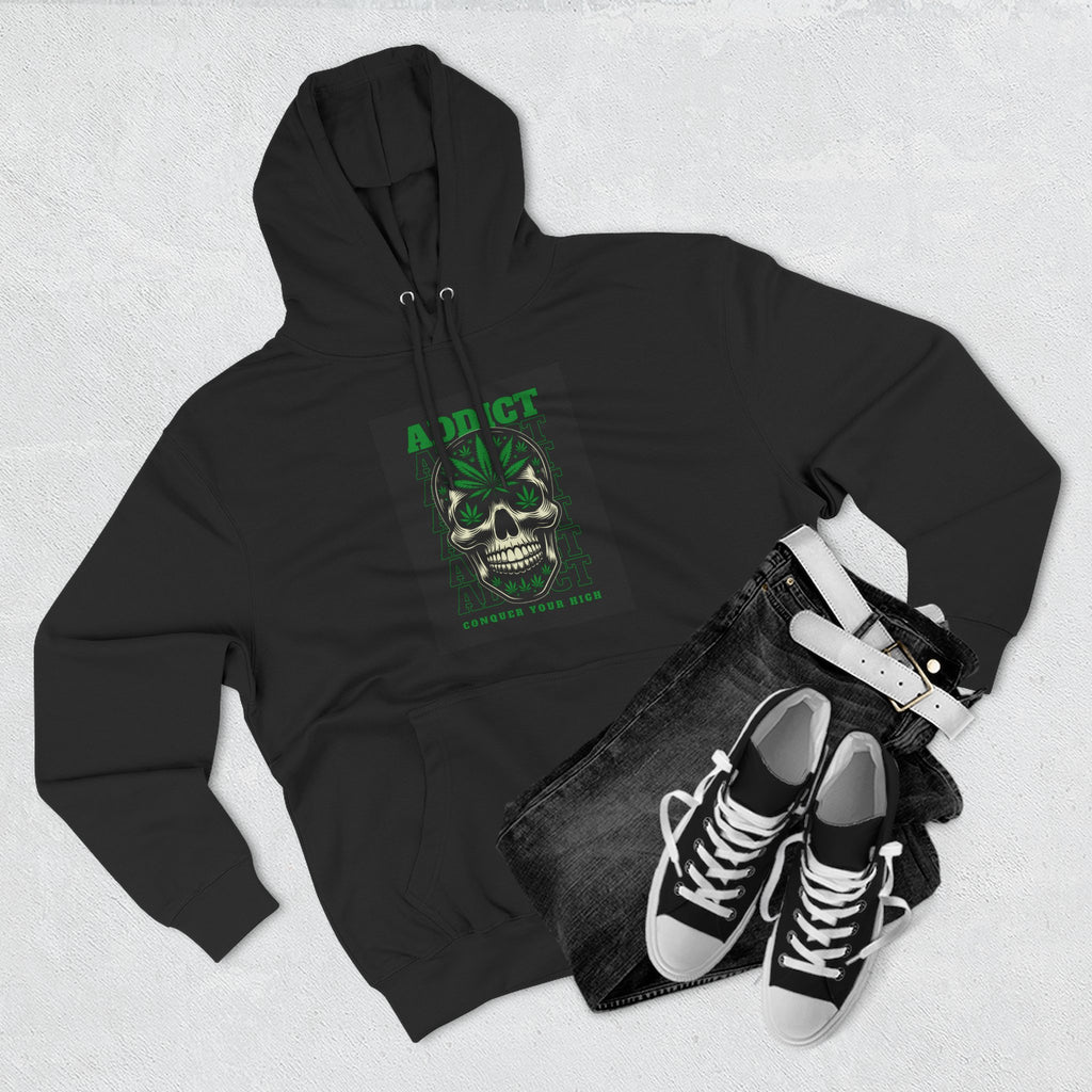 Skull & Snake Hoodie — "Addict" Graphic Pullover