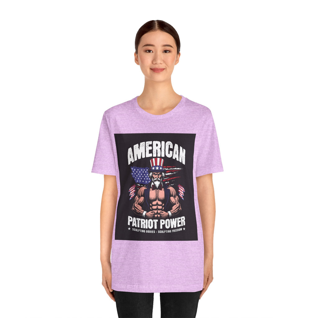 Patriot Power T-Shirt — American Flag Uncle Sam Muscle Graphic Tee