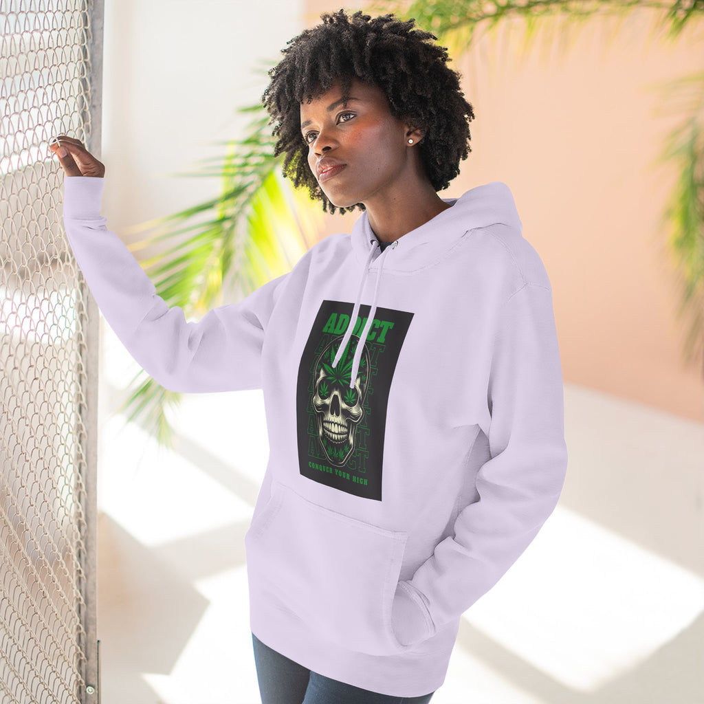 Skull & Snake Hoodie — "Addict" Graphic Pullover