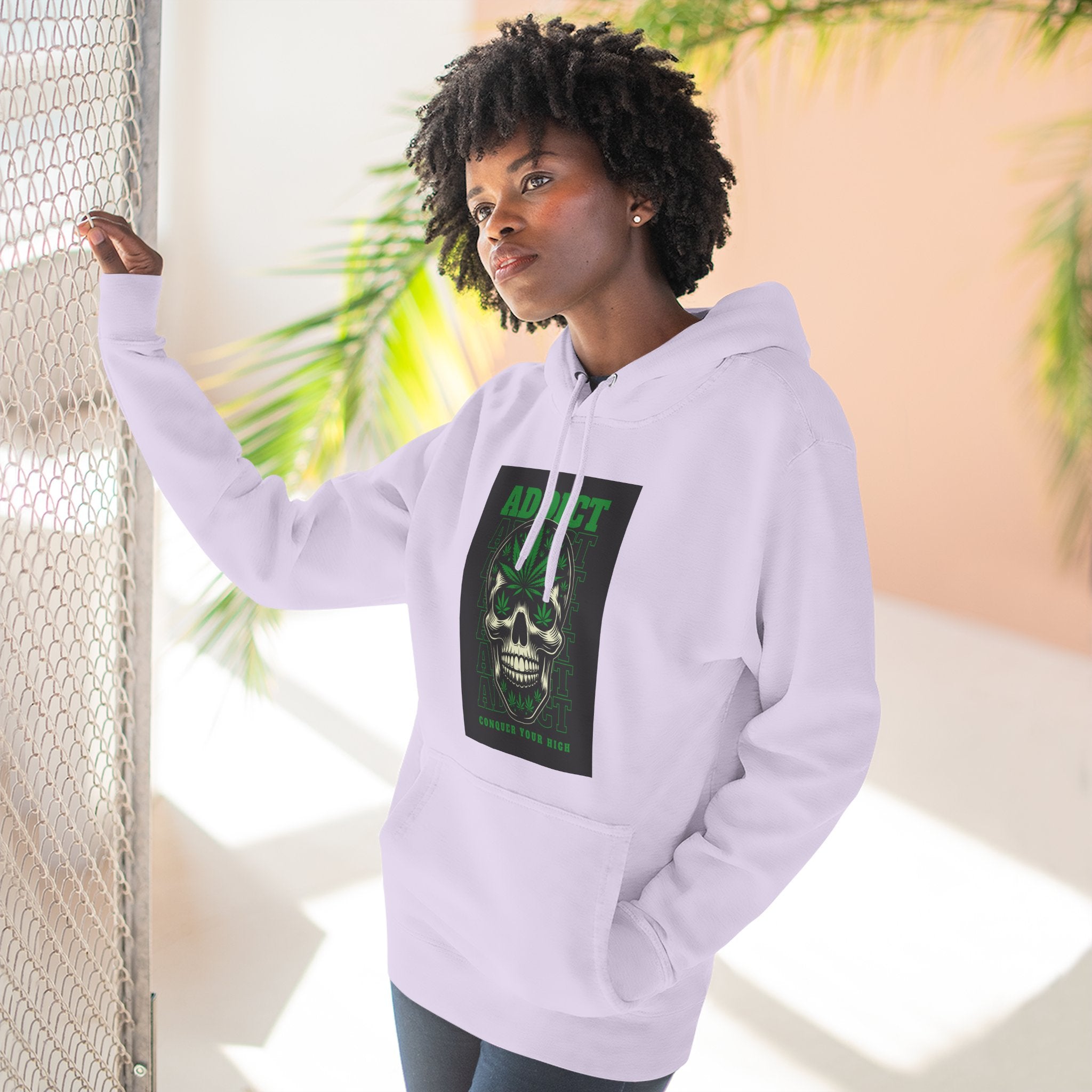 Skull & Snake Hoodie — "Addict" Graphic Pullover