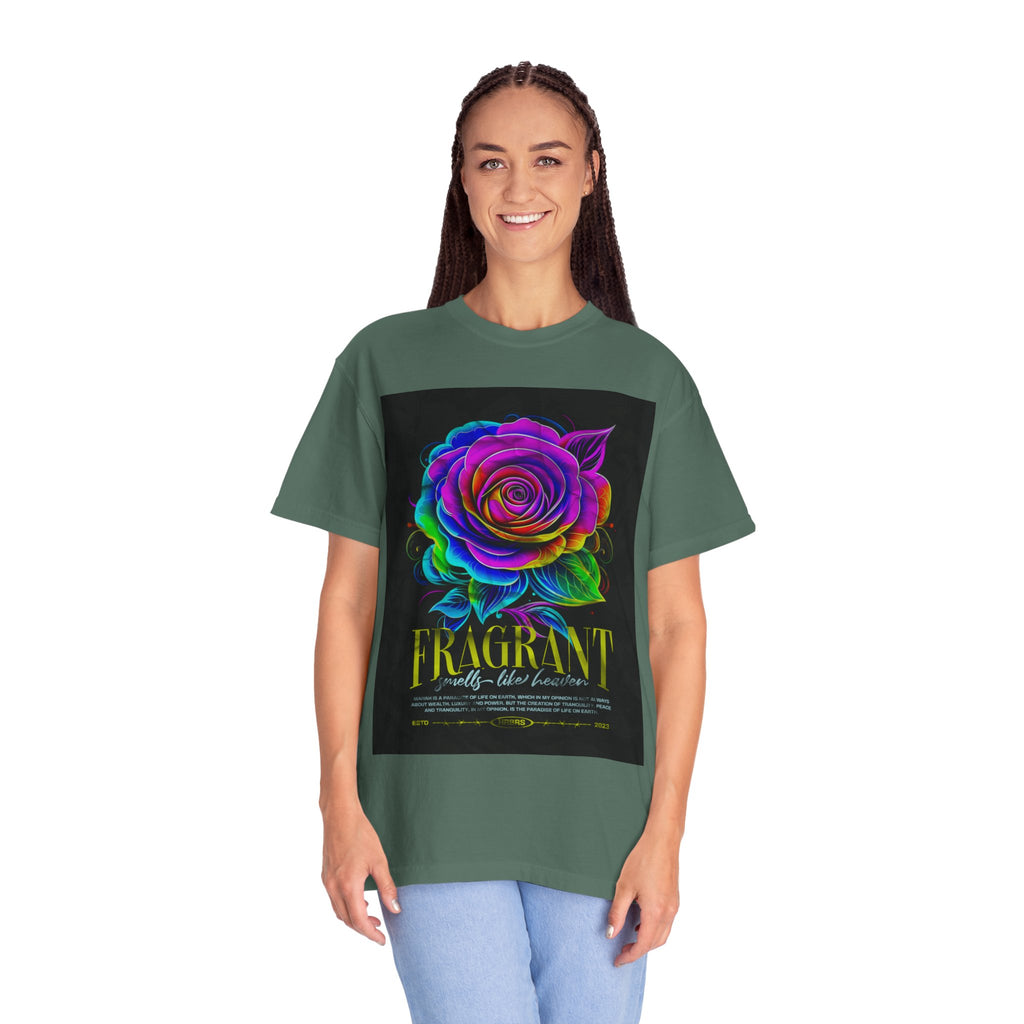 Fragrant Rainbow Rose T-Shirt — Vibrant Floral Graphic Tee