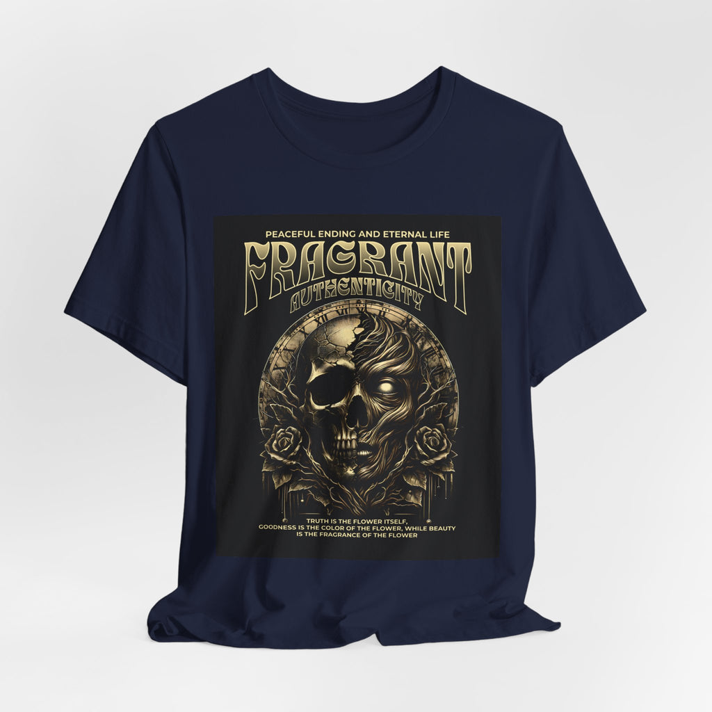 Skull & Roses Graphic Tee — "Fragrant" Vintage Gothic Band Shirt
