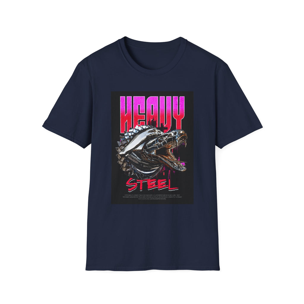 Heavy Steel T-Shirt — Retro Motorcycle Skull Graphic Tee