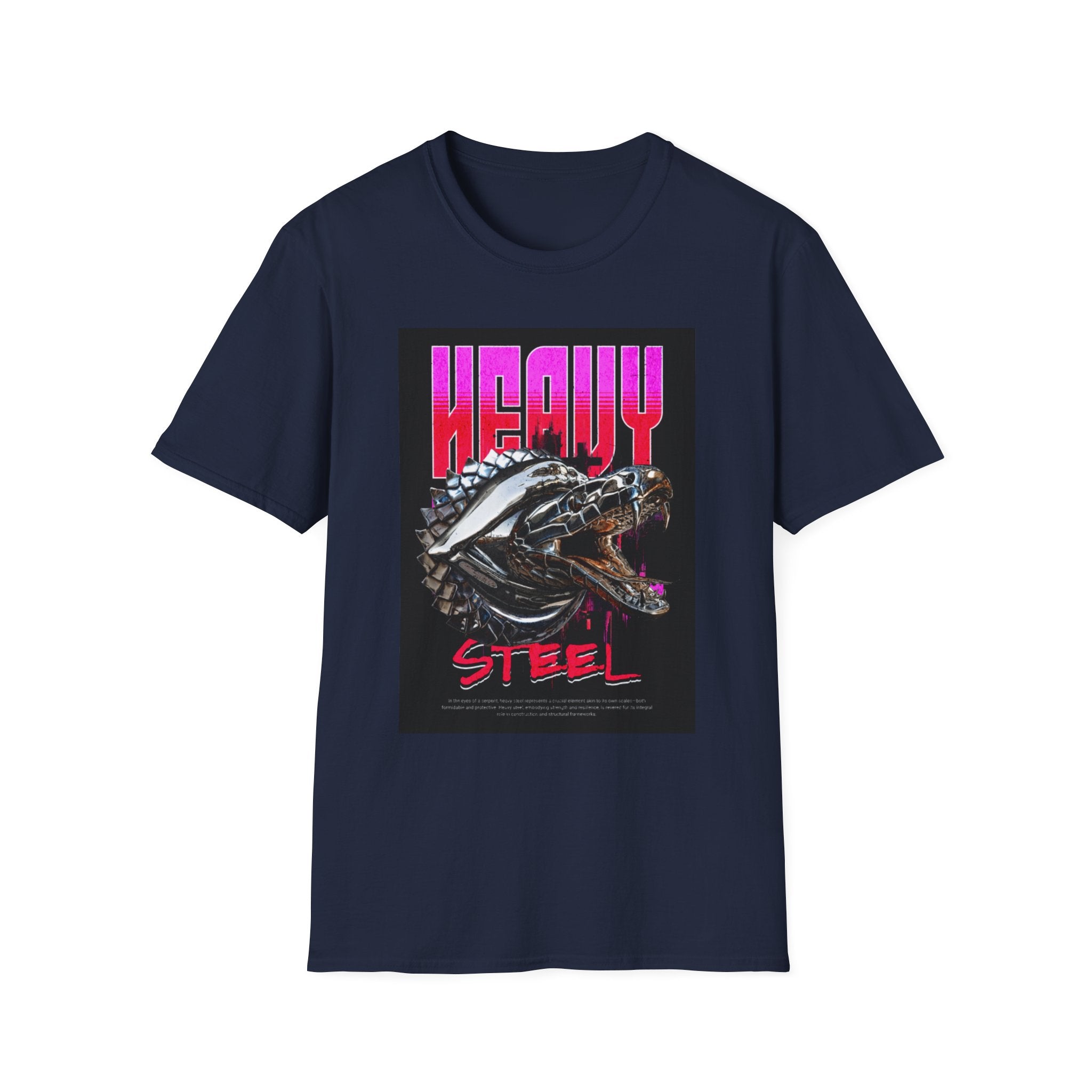 Heavy Steel T-Shirt — Retro Motorcycle Skull Graphic Tee