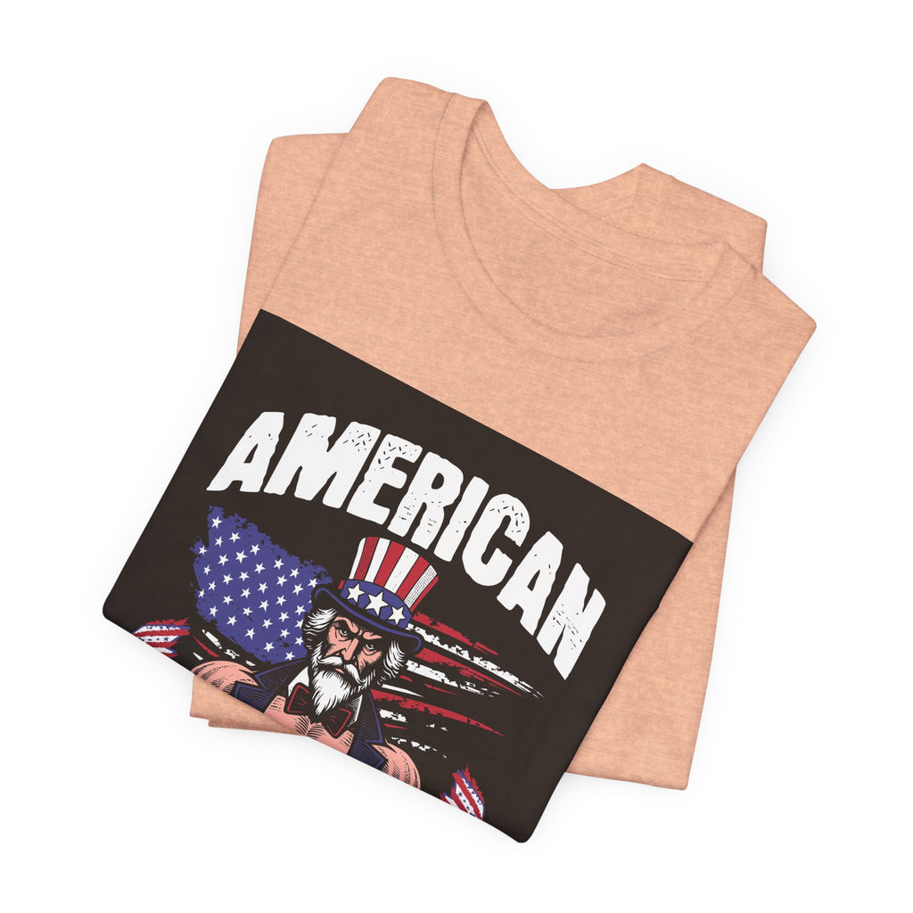 Patriot Power T-Shirt — American Flag Uncle Sam Muscle Graphic Tee