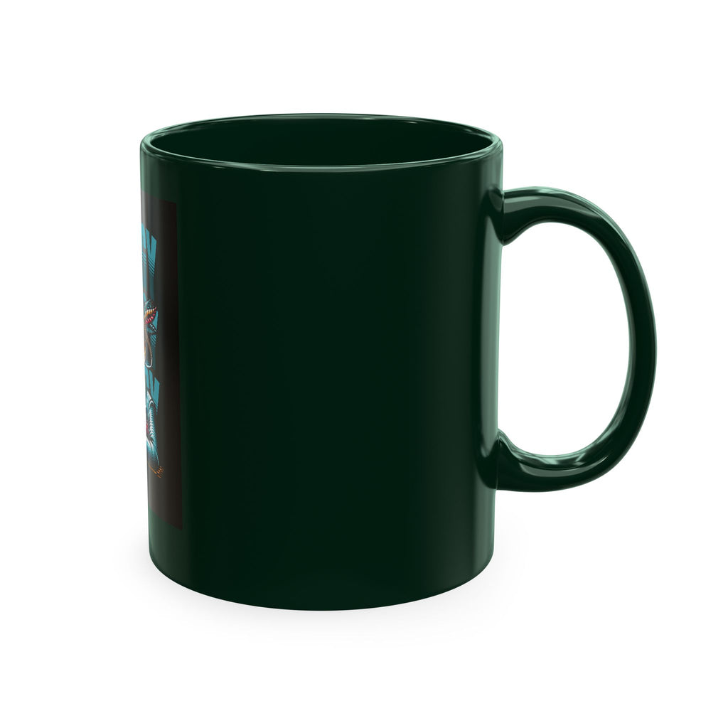 Skull 'Energy' Ceramic Coffee Mug — Retro Skeleton with Drink Design