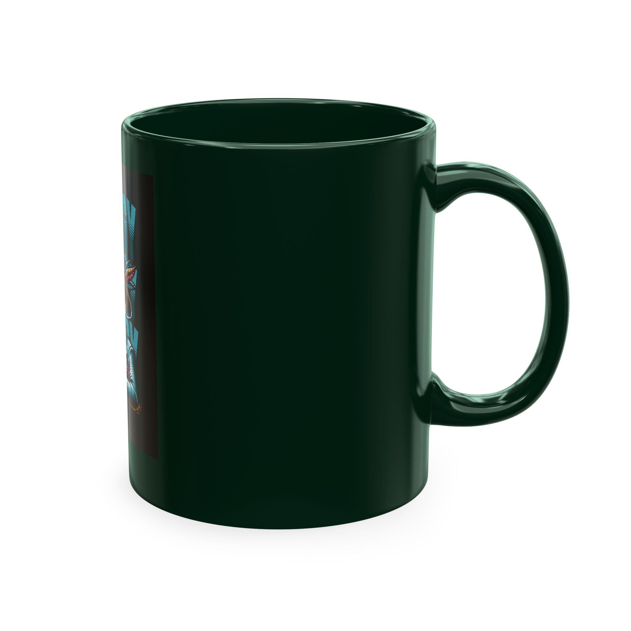 Skull 'Energy' Ceramic Coffee Mug — Retro Skeleton with Drink Design