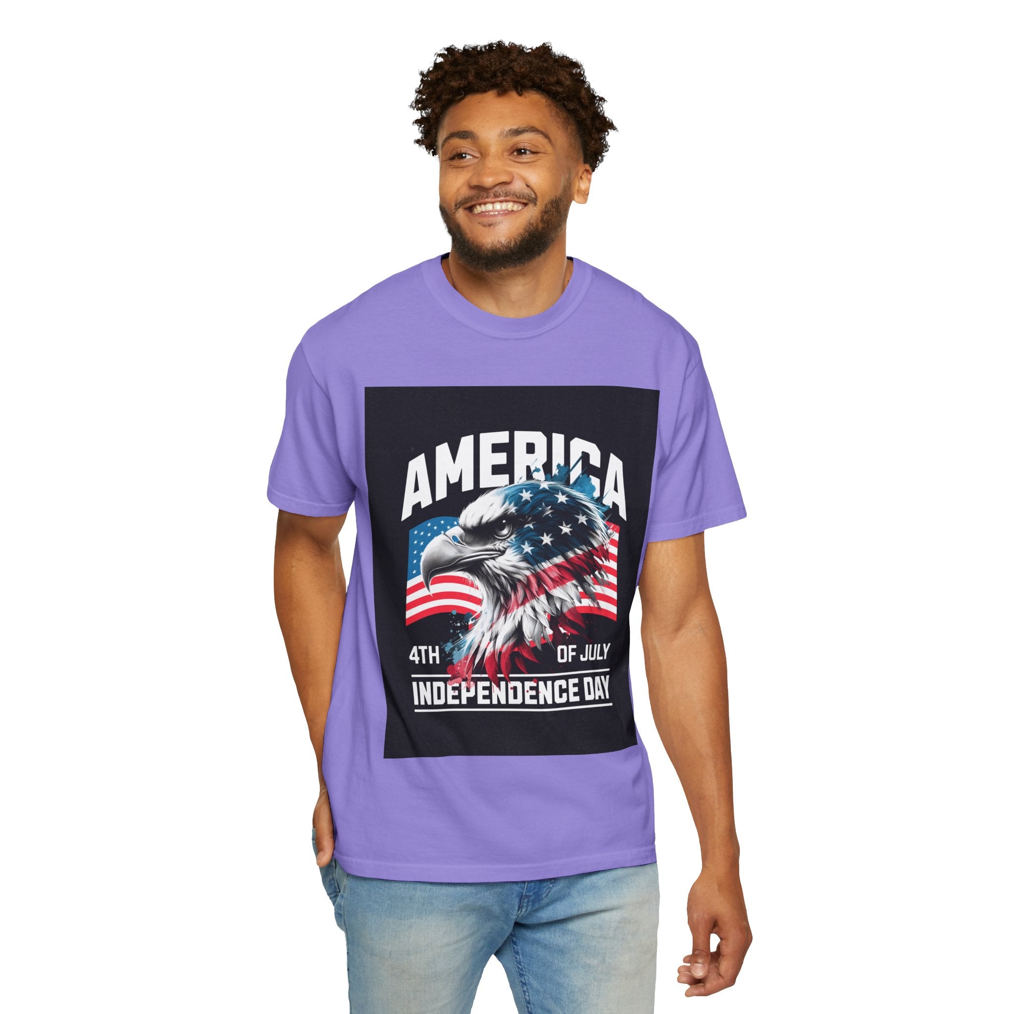 Independence Day T-shirt — 'America' Eagle Flag 4th of July Tee