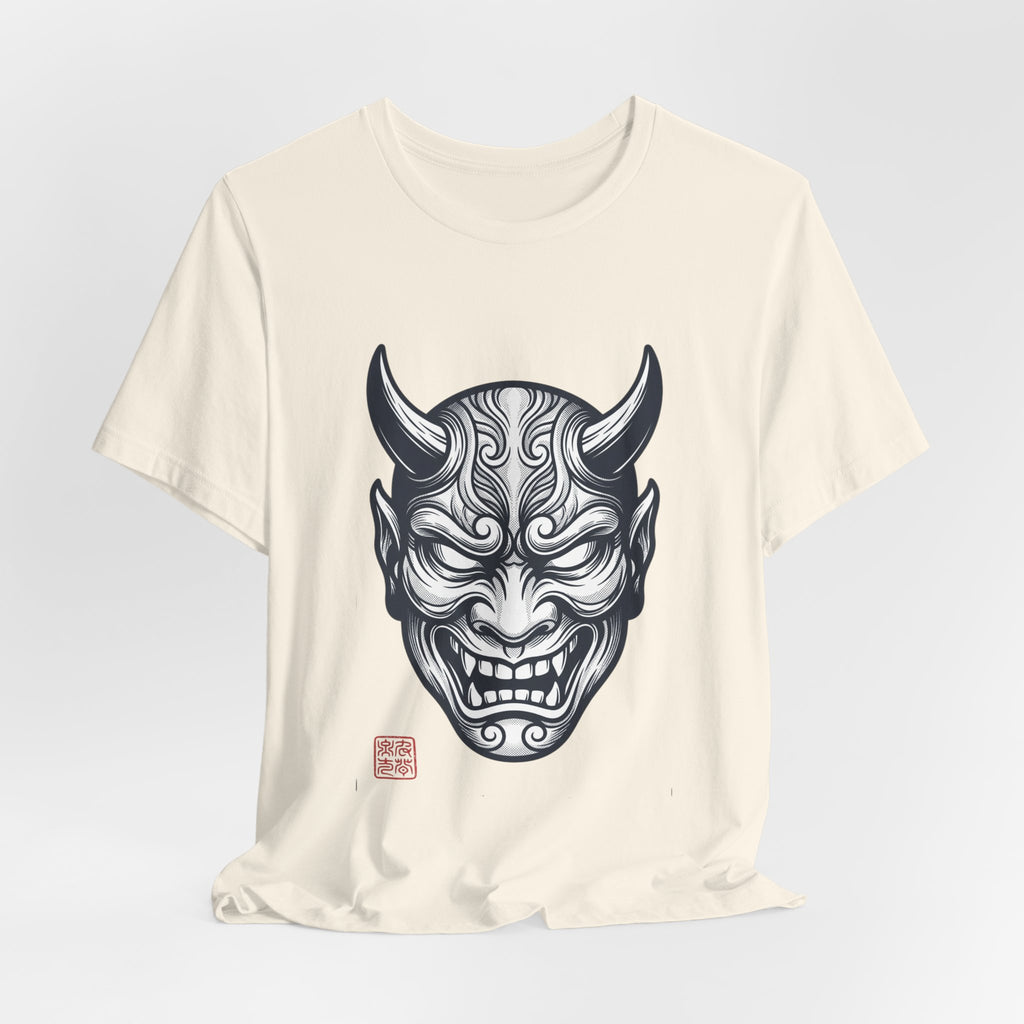 Demon Hannya Mask T‑Shirt — Japanese Oni Tattoo Graphic Tee