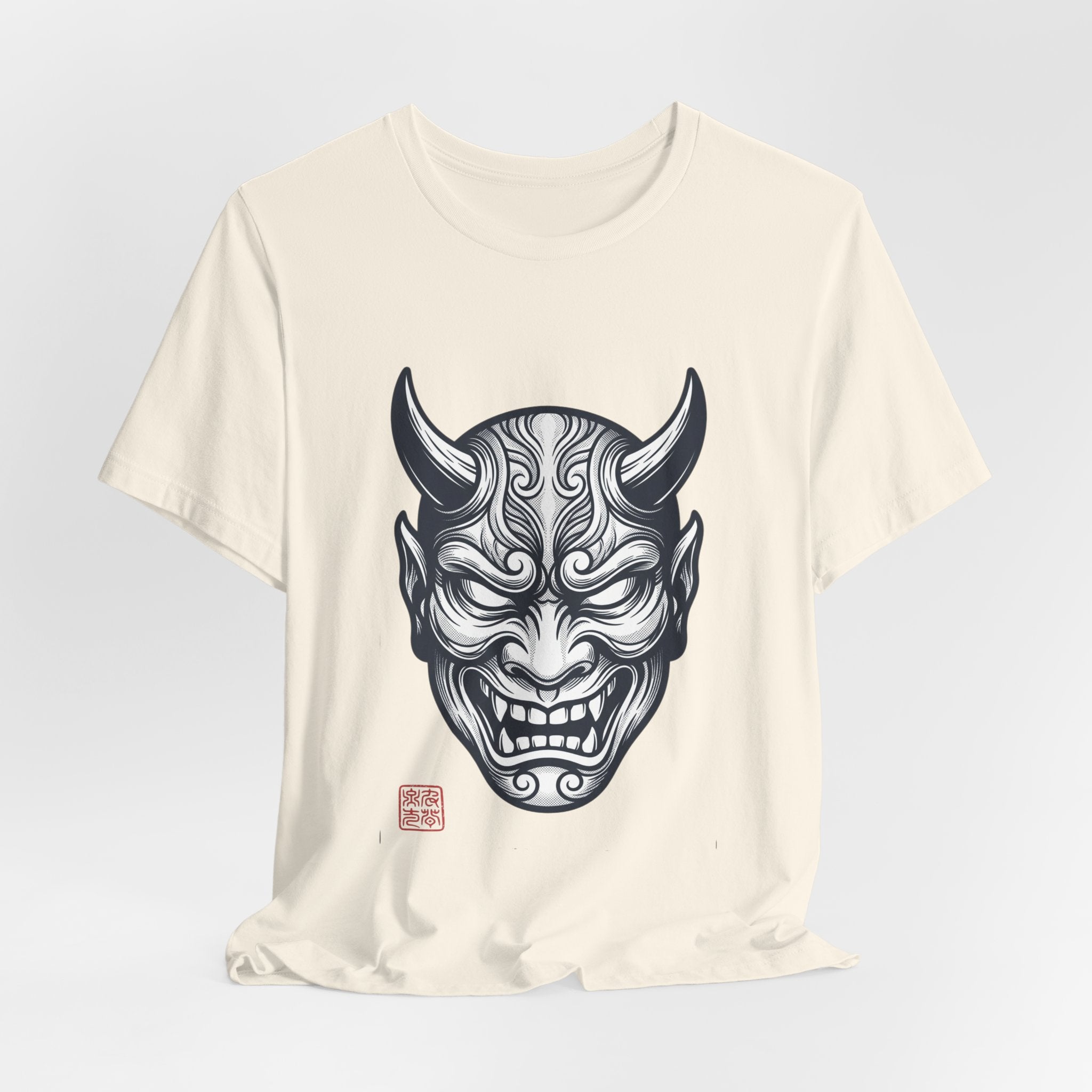 Demon Hannya Mask T‑Shirt — Japanese Oni Tattoo Graphic Tee