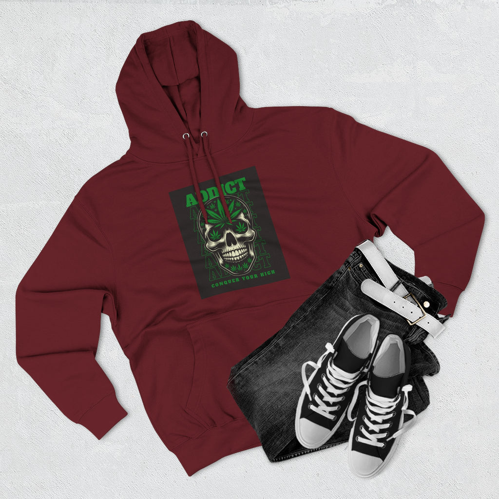 Skull & Snake Hoodie — "Addict" Graphic Pullover