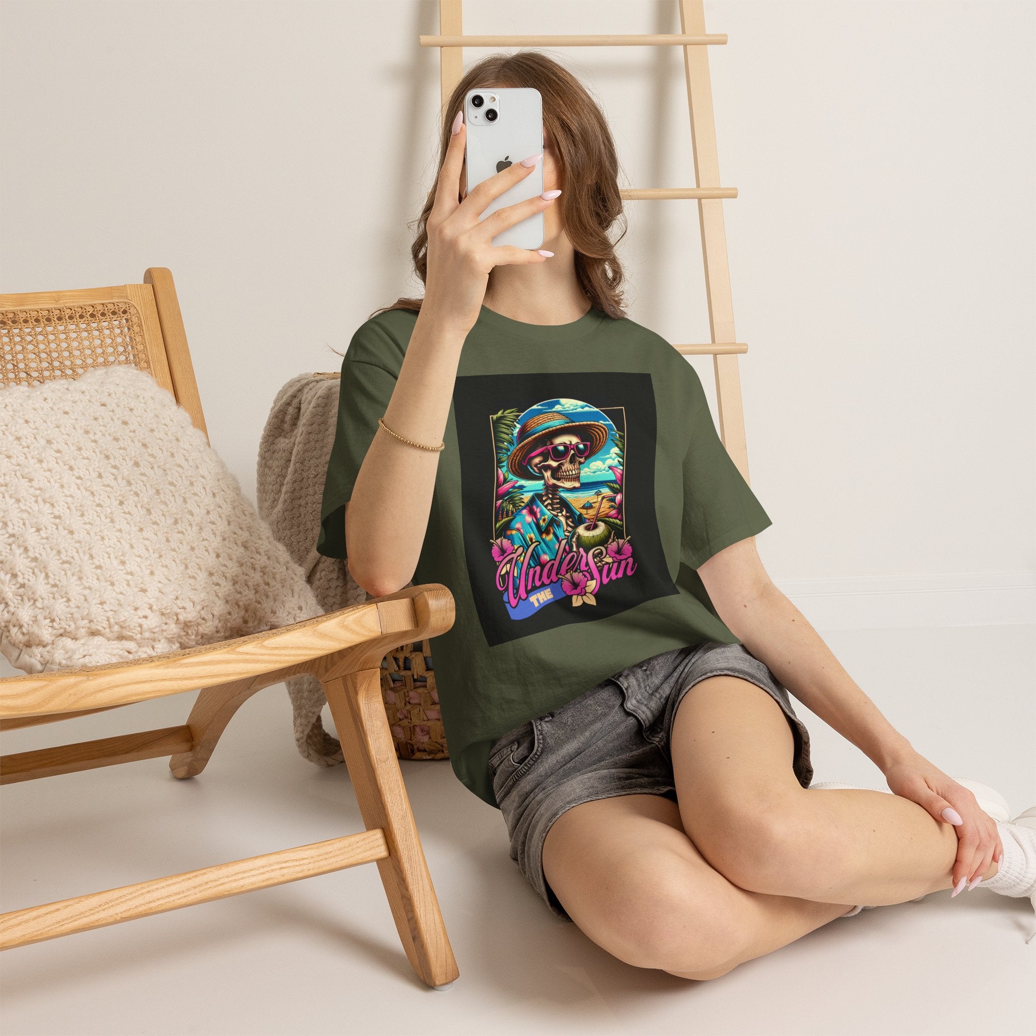 Skull Beach Tee — "Under the Sun" Retro Surf Graphic T-Shirt