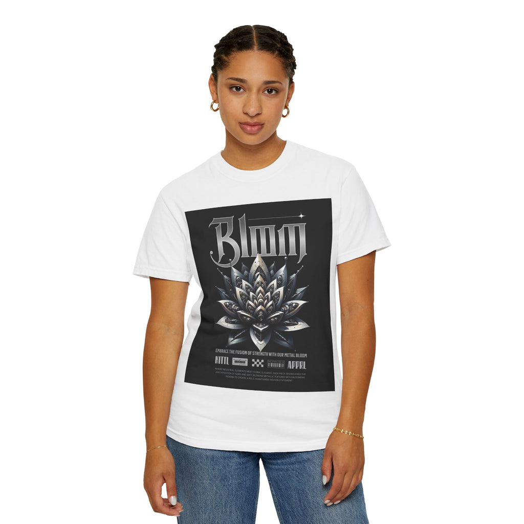 Metal Lotus Graphic T-Shirt — "Bloom" Gothic Band Poster Tee