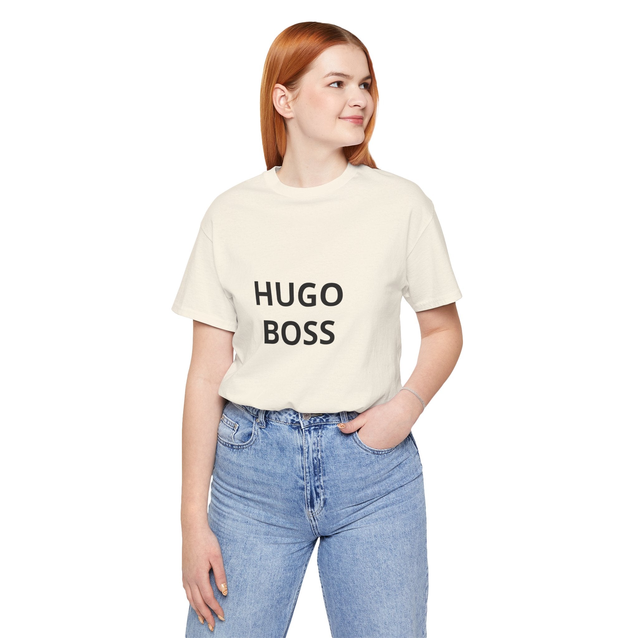 Graphic Tee — "HUGO BOSS" Minimalist Text T-Shirt