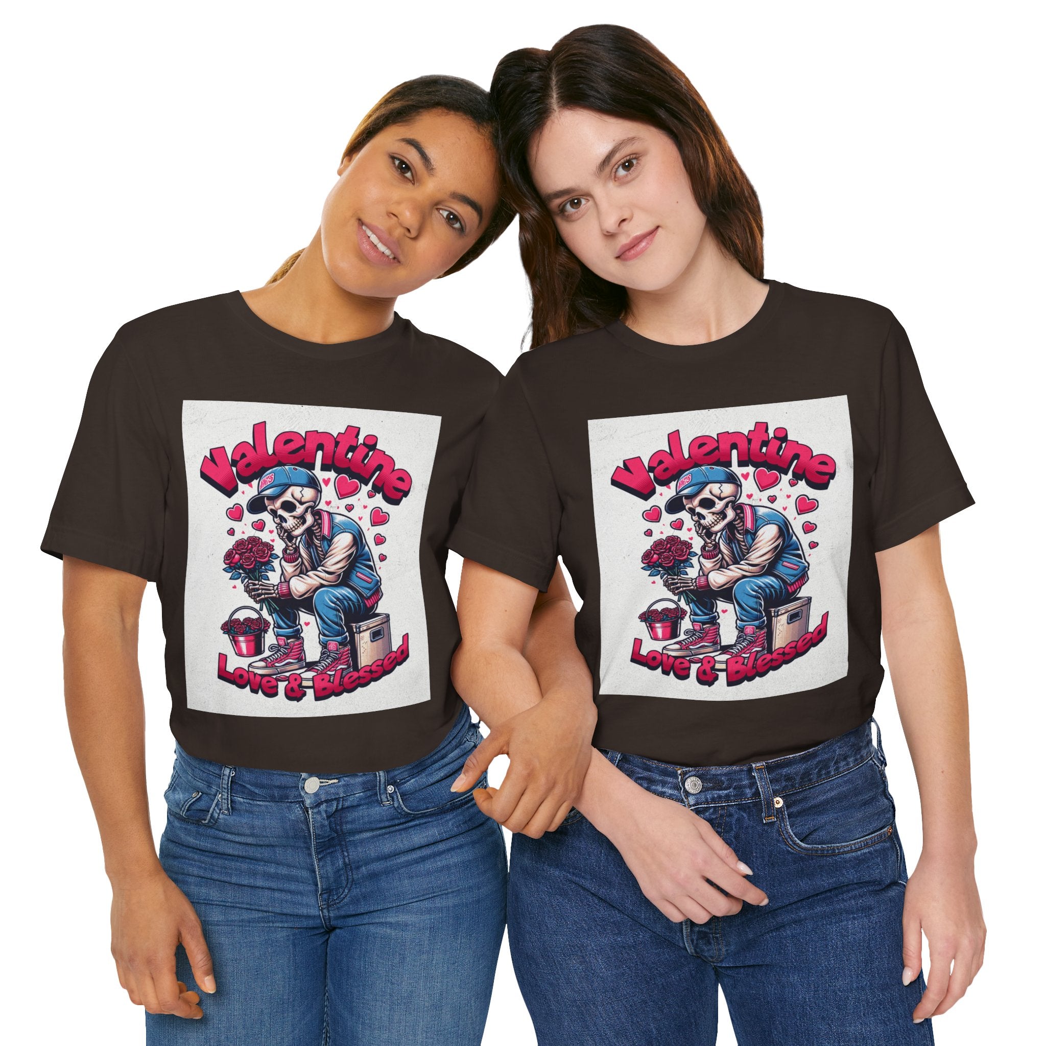 Valentine Skull T-Shirt – "Love & Blessed" Gothic Valentine Tee