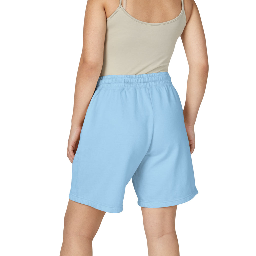 Skull & Wings Fleece Sweat Shorts — Lightweight Garment-Dyed Lounge Shorts