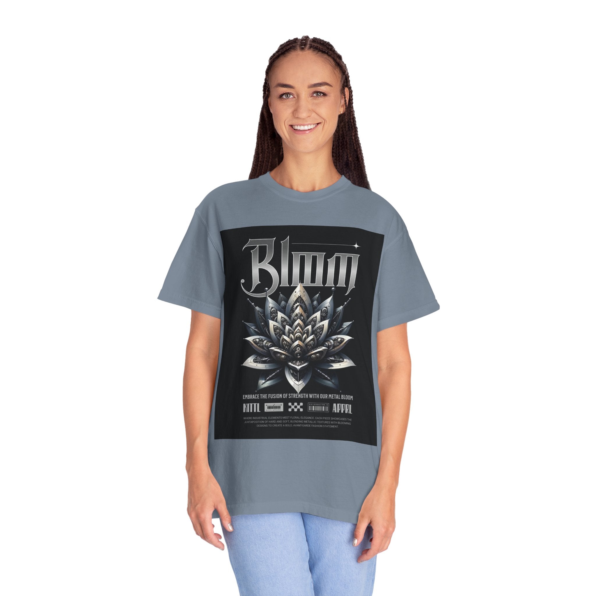 Metal Lotus Graphic T-Shirt — "Bloom" Gothic Band Poster Tee