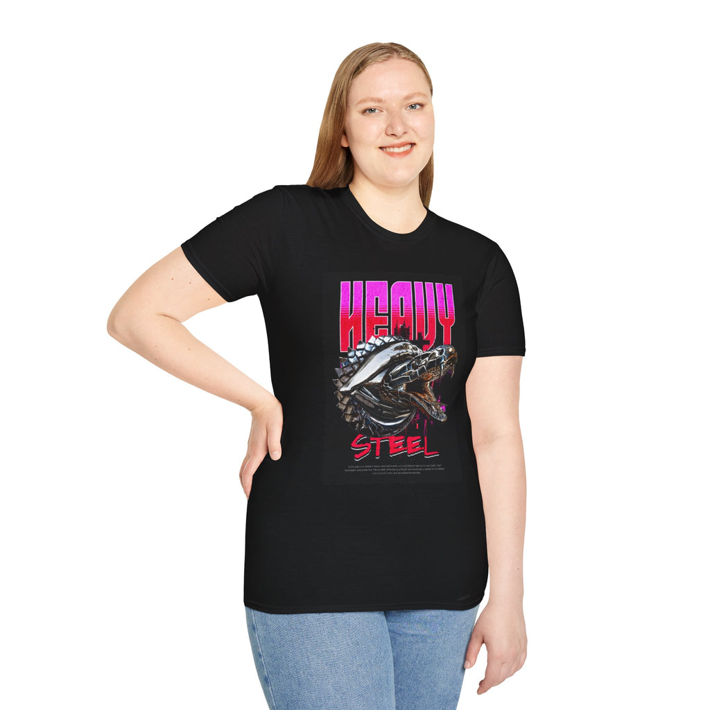 Heavy Steel T-Shirt — Retro Motorcycle Skull Graphic Tee
