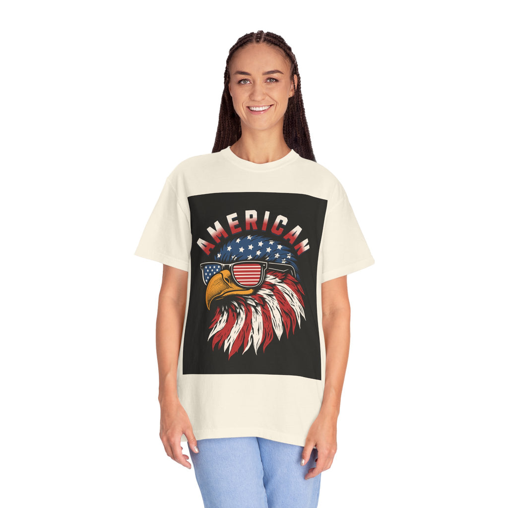 American Eagle Sunglasses T-Shirt — Patriotic USA Flag Graphic