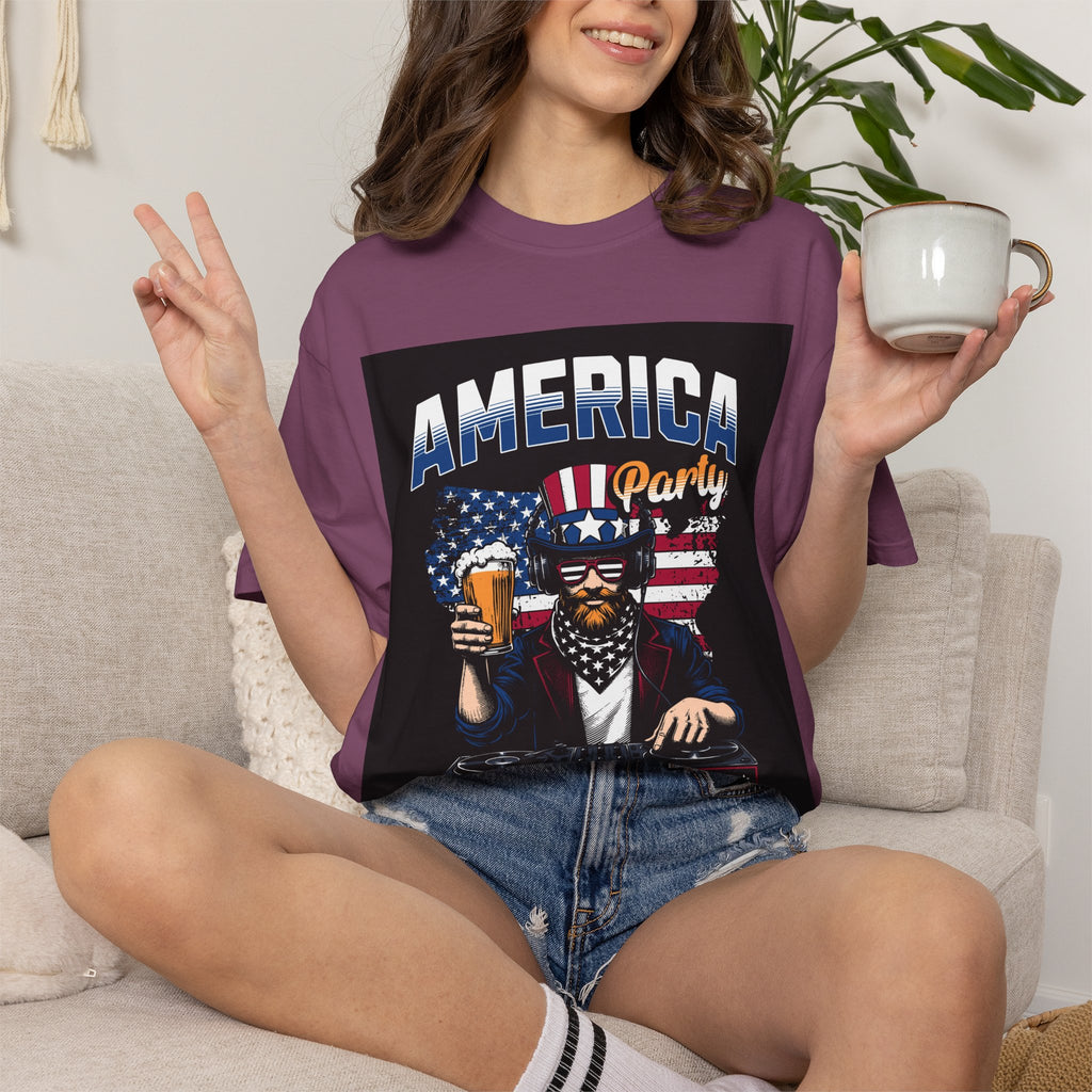 America Party T-Shirt — Cheers to Freedom 4th of July Patriotic Tee