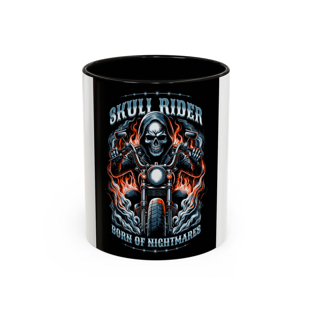 Skull Rider Motorcycle Mug – "Born of Nightmares" Biker Coffee Cup (11oz/15oz)
