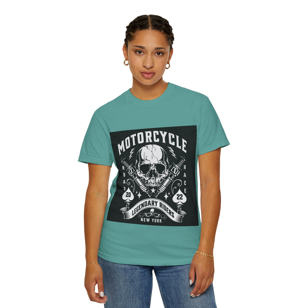 Motorcycle Skull Tee — "Legendary Riders" Vintage Biker Graphic T-Shirt